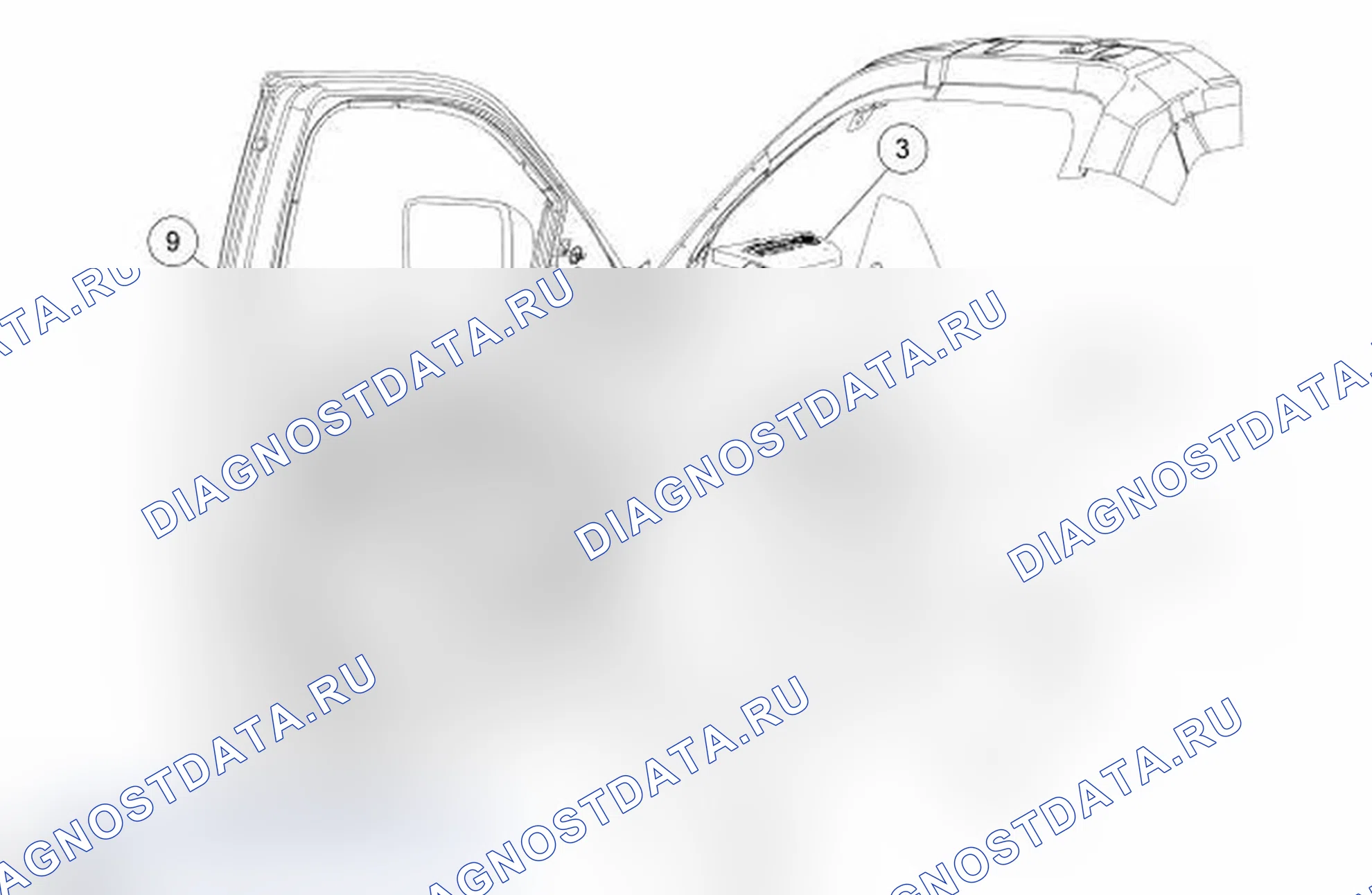 Рис. 5: Панель отделки дверей - передняя часть. Lincoln Mark LT