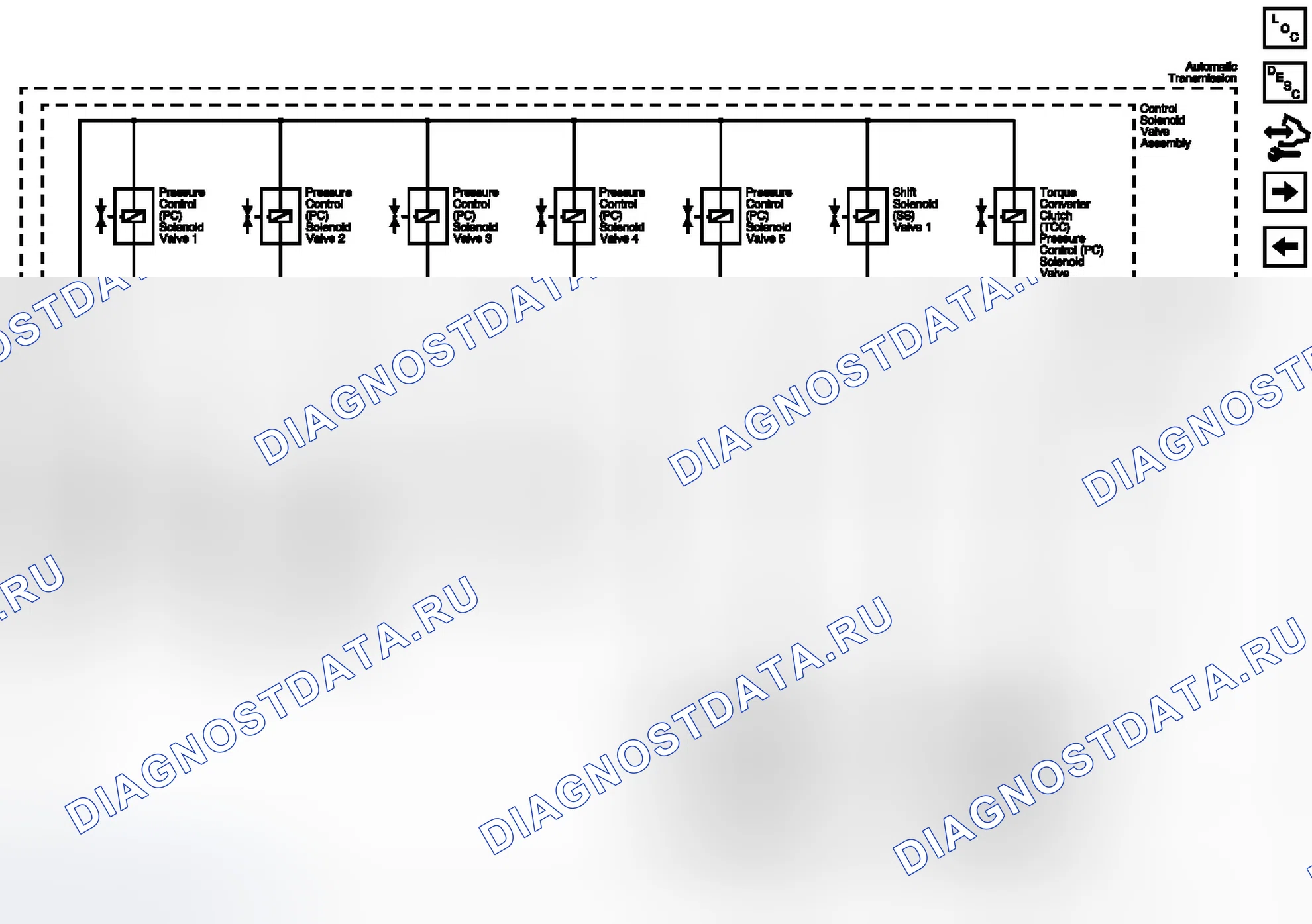 Рис. 90: Схемы подключения датчиков ISS, OSS и Tfp, а также коммутаторов TFT. Chevrolet Malibu VIII