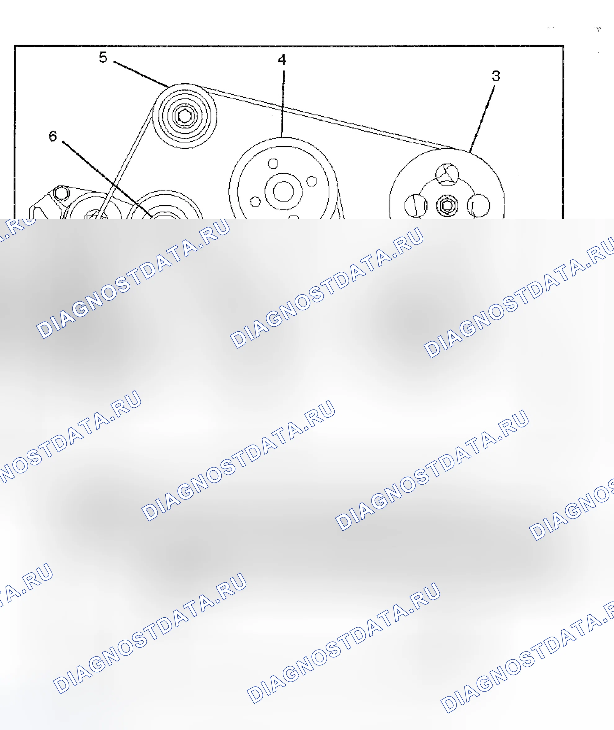 Рис. 22: ПРИВОДНОЙ РЕМЕНЬ И СВЯЗАННЫЕ ДЕТАЛИ. Isuzu Axiom I