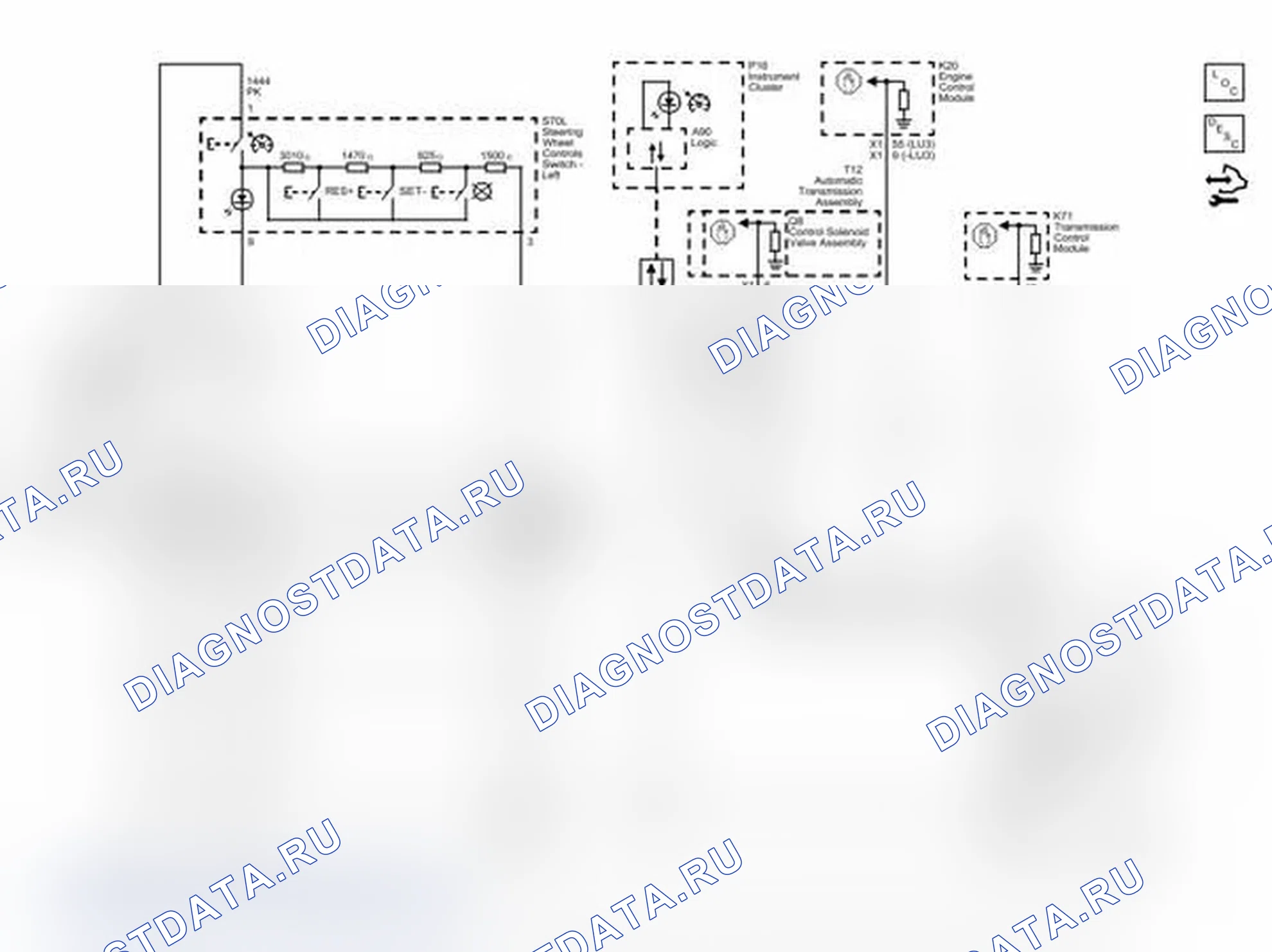 Рис. 1: Схема электропроводки K34. Chevrolet Express G1500 