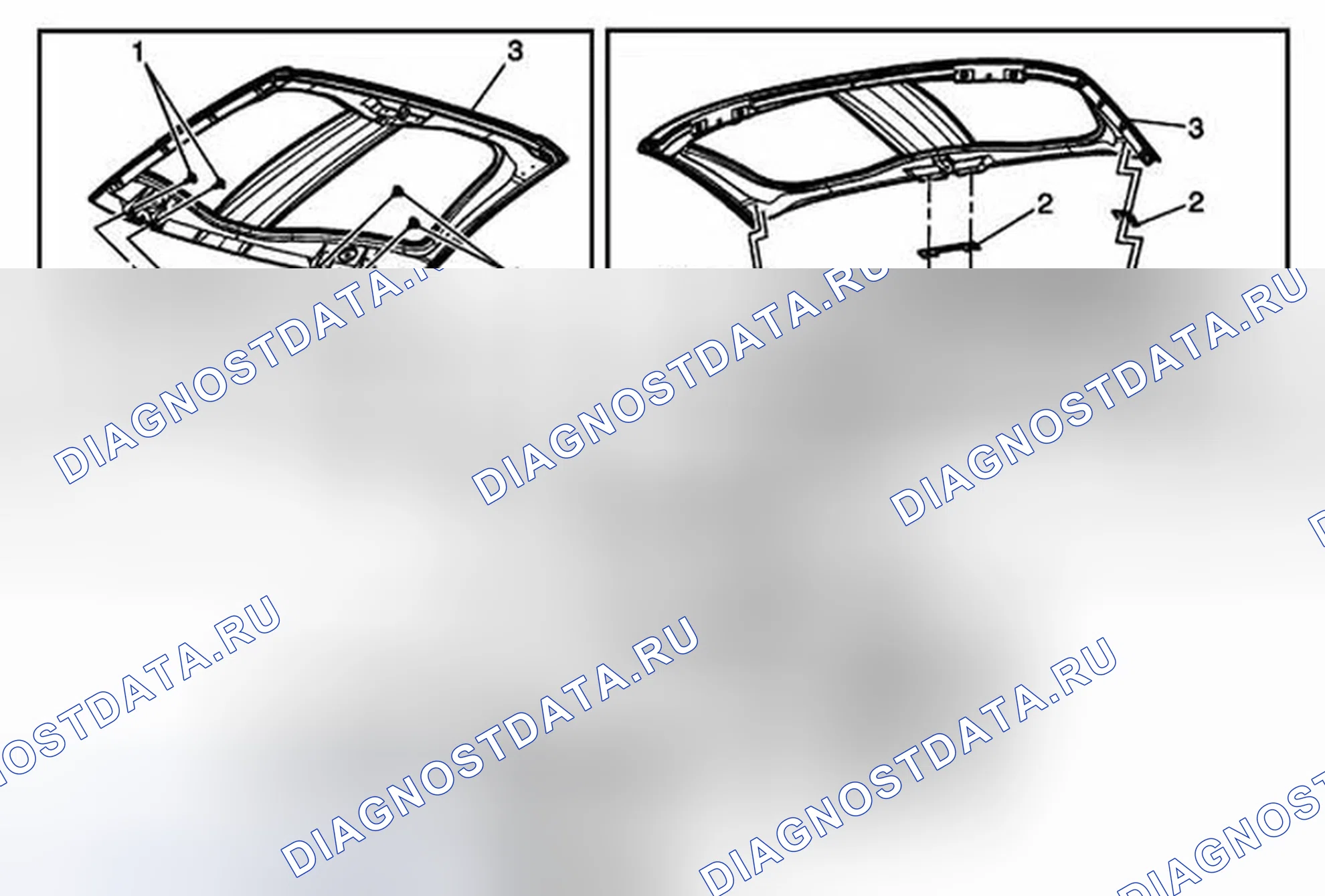 Рис. 28: Замена панели крыши. Chevrolet Corvette C6
