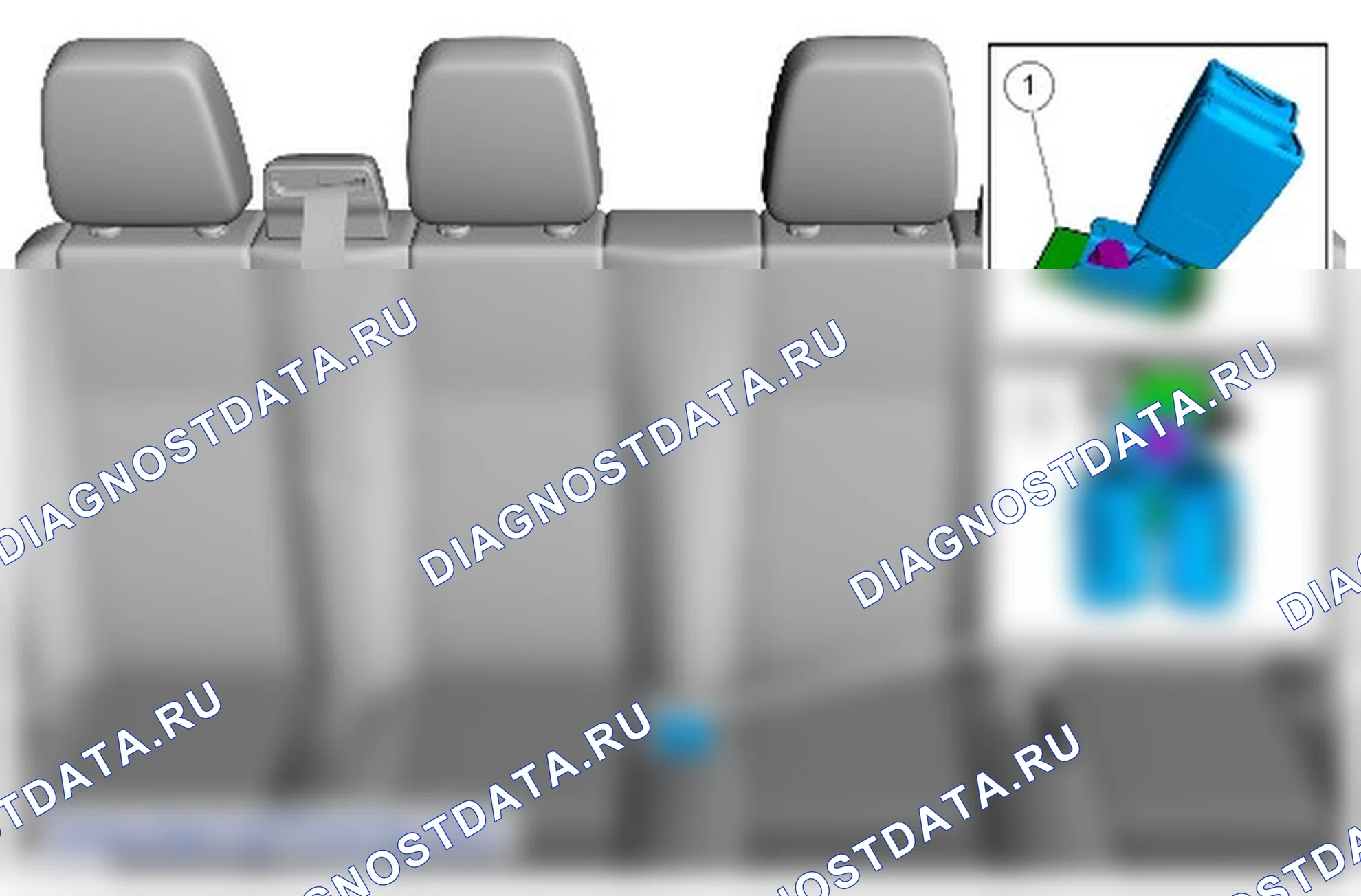 Как снять и установить двойной центральный замок ремня безопасности четырехместного пассажирского нераздельного сиденья. Ford Transit VIII