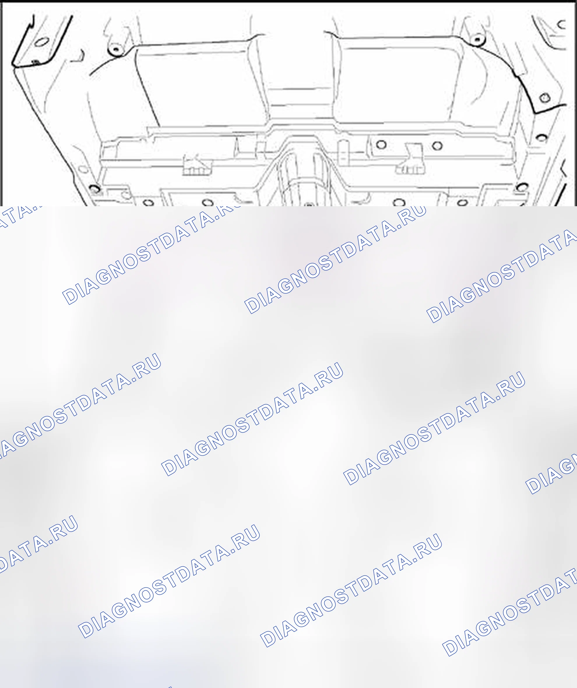 Рис. 134: Нижняя часть тела, центр. Volkswagen Phaeton I