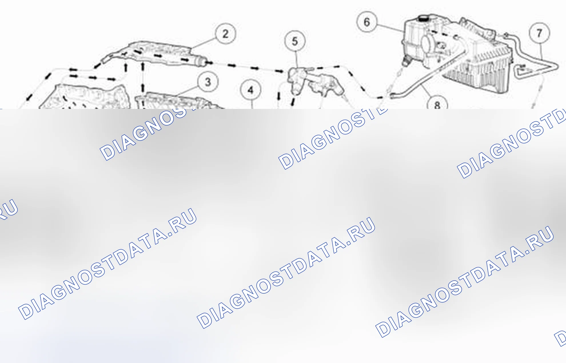 Рис. 30: Блок-схема хладагента, 3.7L. Ford F-150 XII