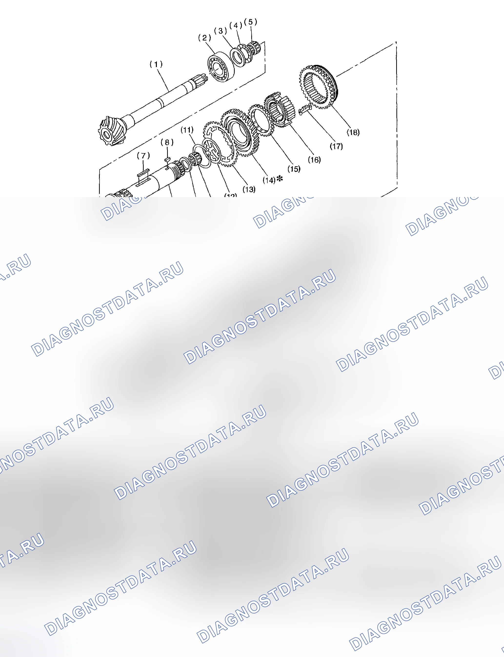 Рис. 73: УЗЕЛ ВЕДУЩЕЙ ШЕСТЕРНИ. Subaru Forester SG