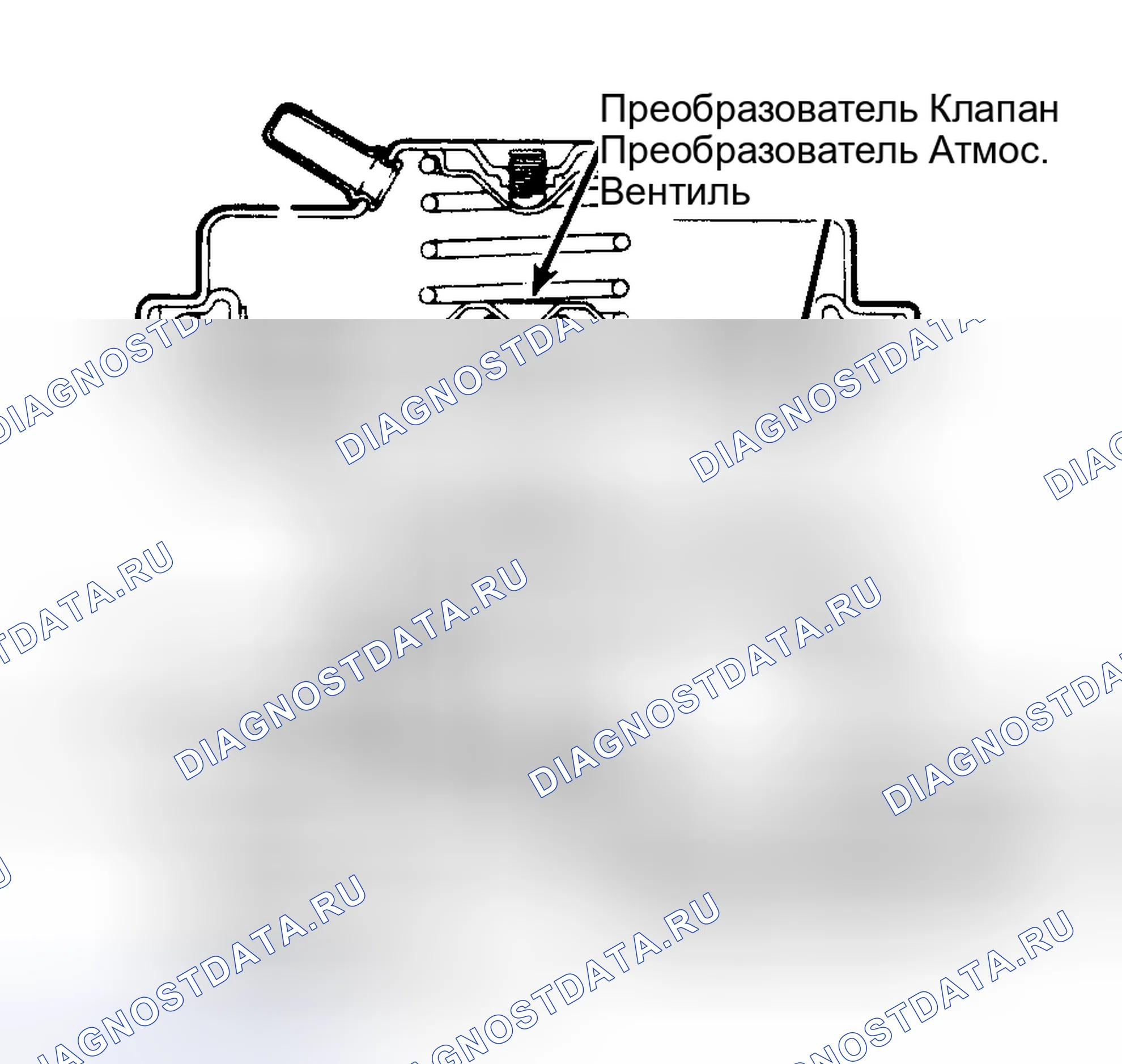 Рис. 38: Встроенный датчик противодавления и клапан рециркуляция отработавших газов Клапан не может быть открыт вакуумом до тех пор, пока выпускное отверстие не будет закрыто обратным давлением выхлопа.. Ford Bronco III