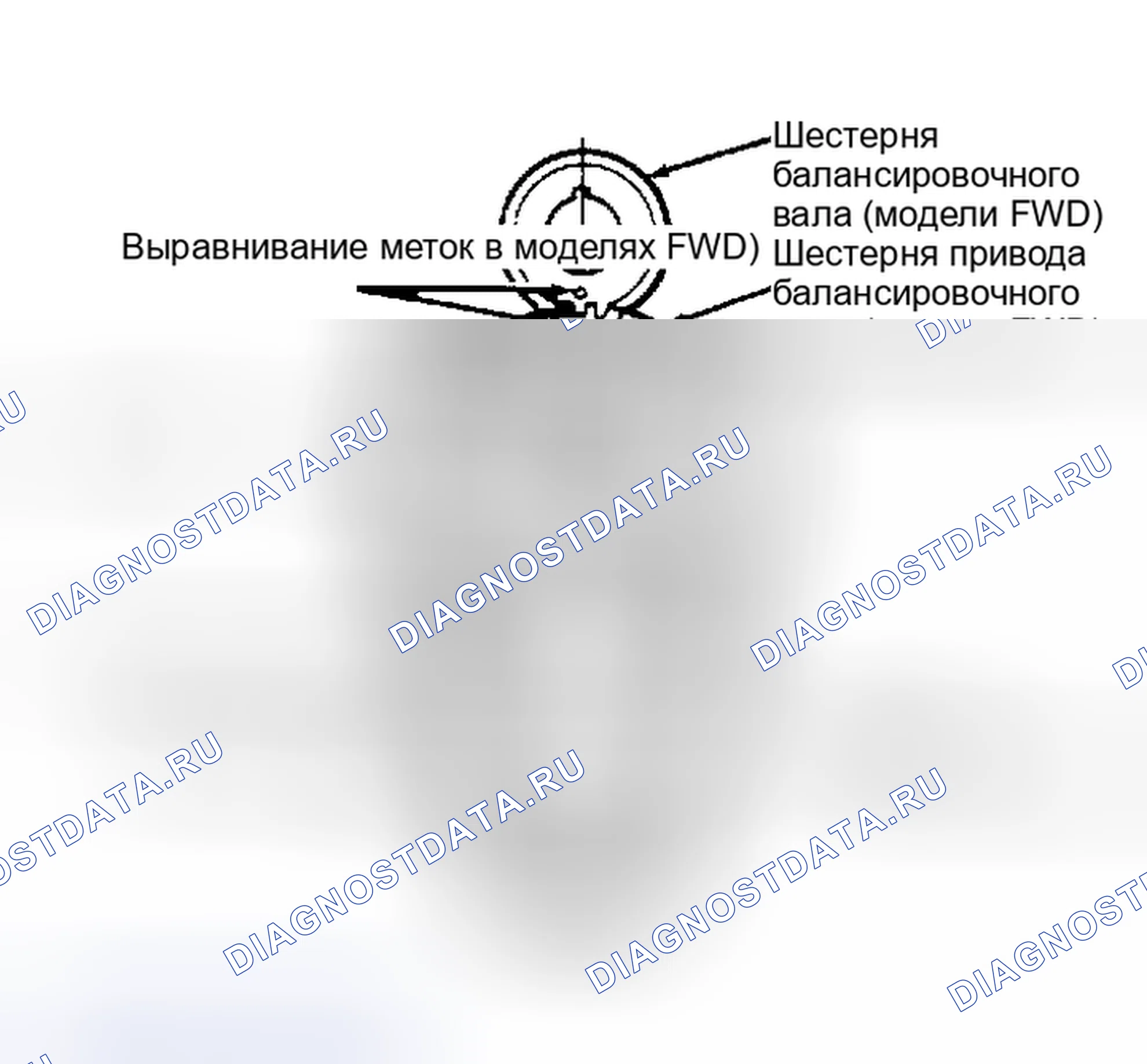 Рис. 23: Центровка зубчатой передачи с балансирными валами (FWD). Ford Taurus I