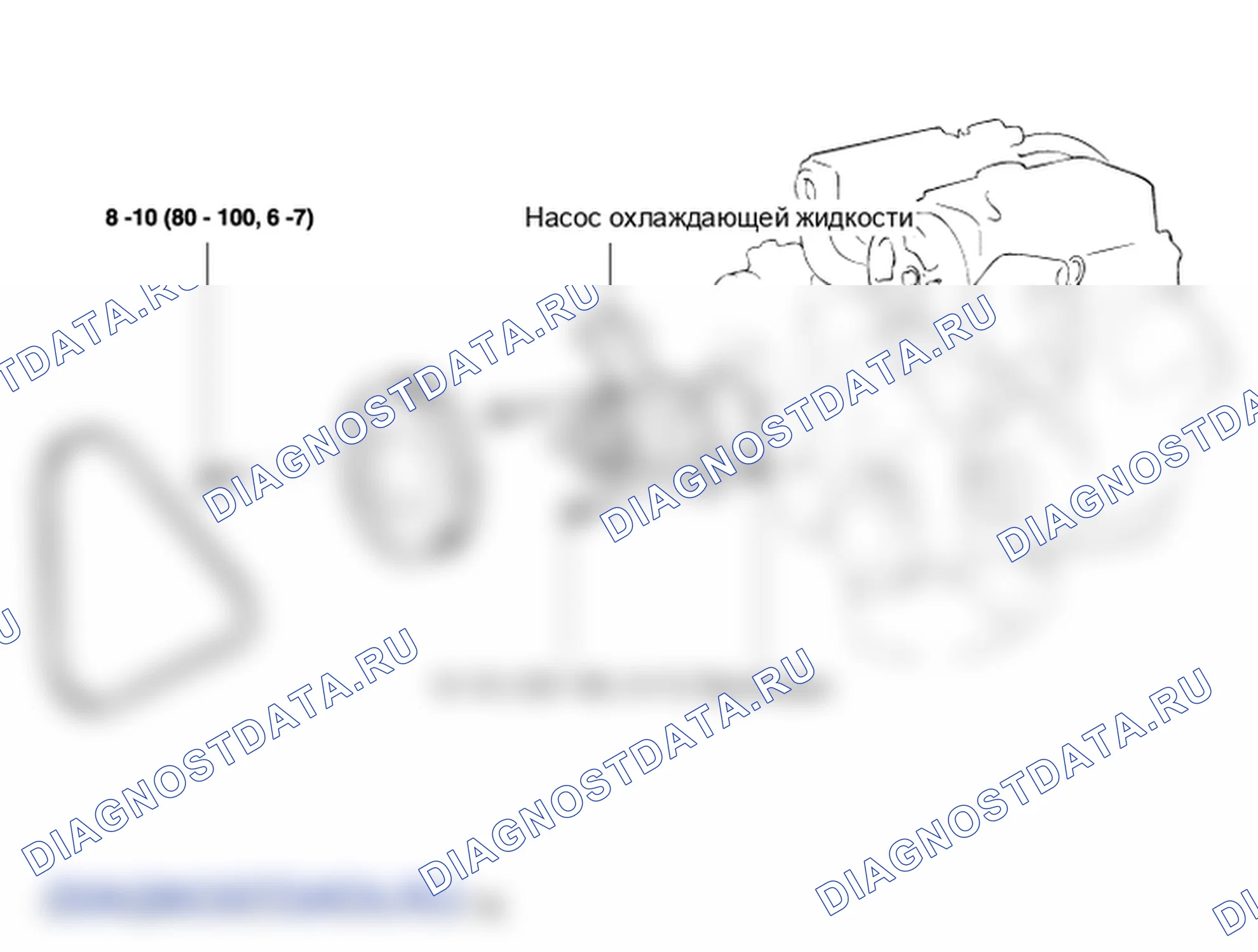Расположение деталей водяного насоса. Hyundai Accent LC