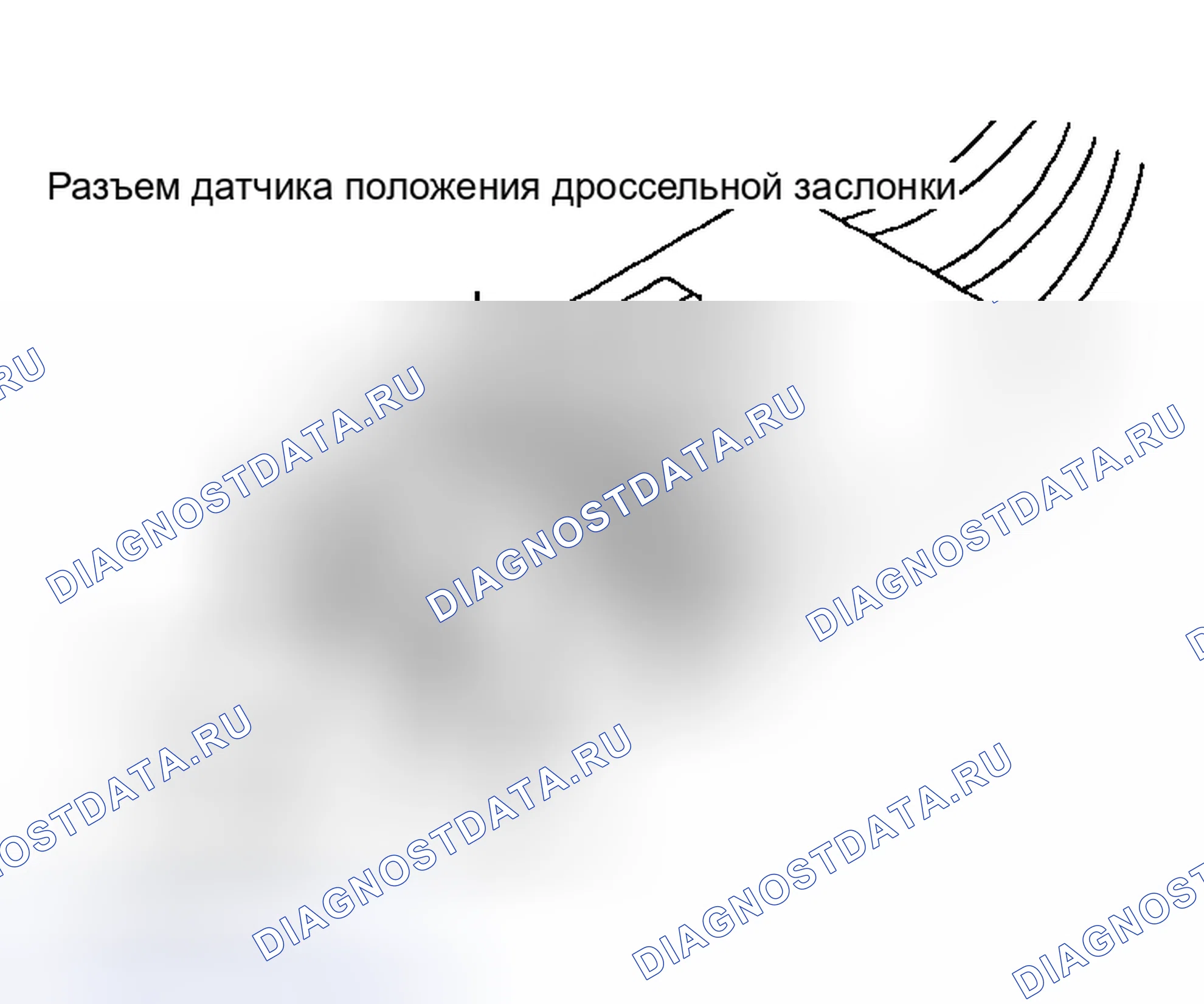 Рис. 61: Тест 7A - код 705, вид разъема датчик положения дроссельной заслонки. Jeep Wagoneer XJ