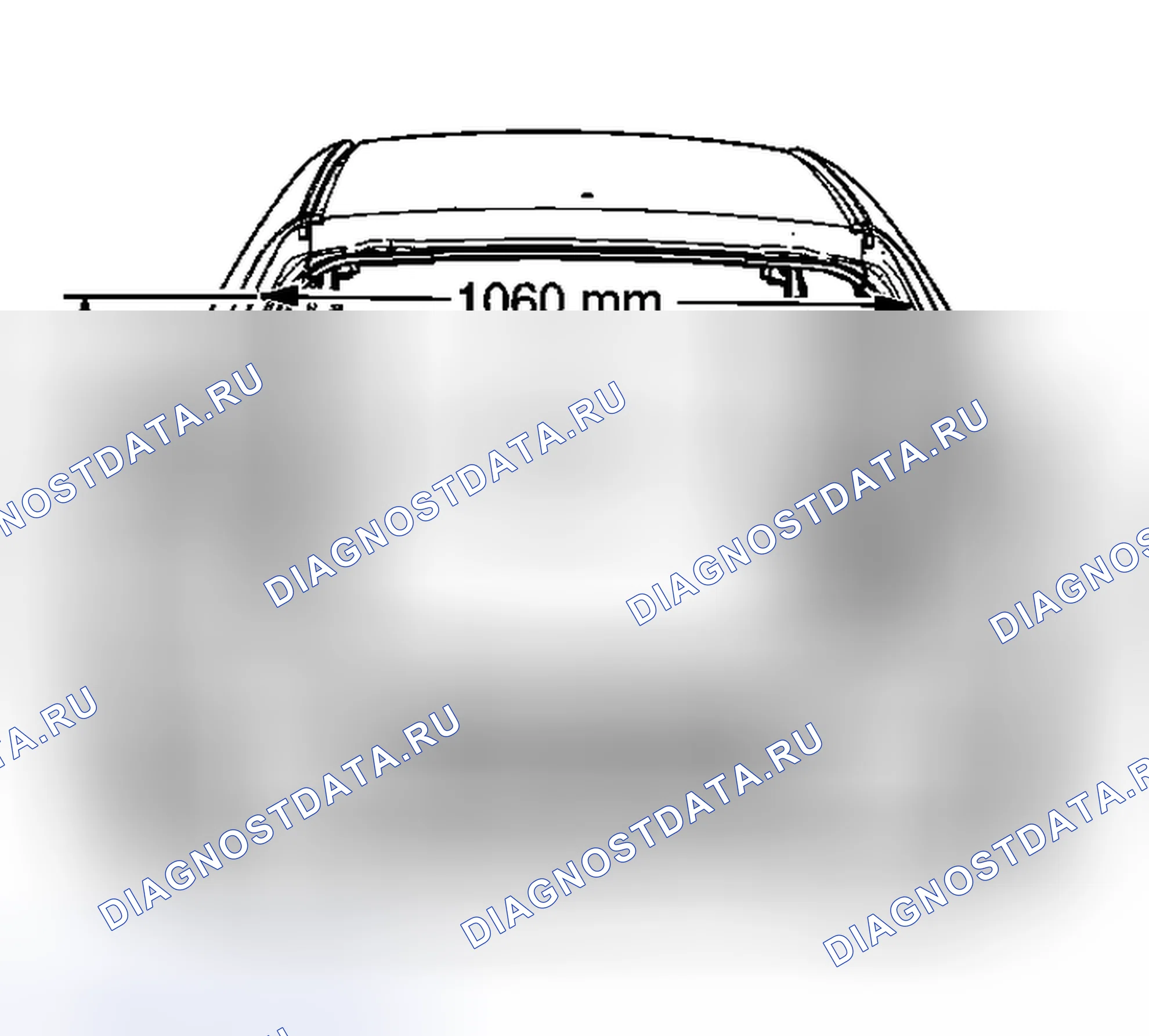 Рис. 5: Размеры заднего проема кузова - купе. Kia Rio IV