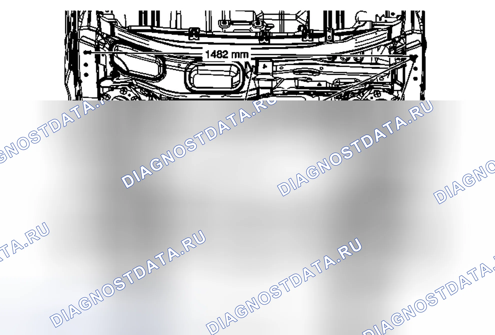 Рис. 69: Размеры проема под капотом. Chevrolet Equinox II