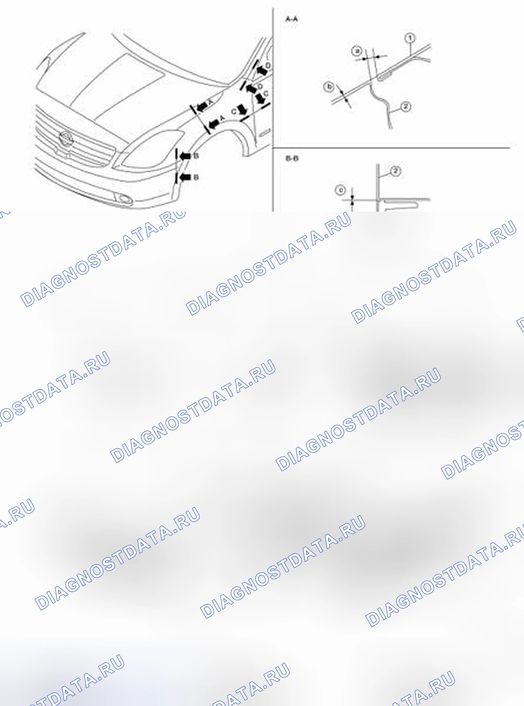 Рис. 233: РЕГУЛИРОВКА замков дверей и противоугонной системы. Nissan Altima L32