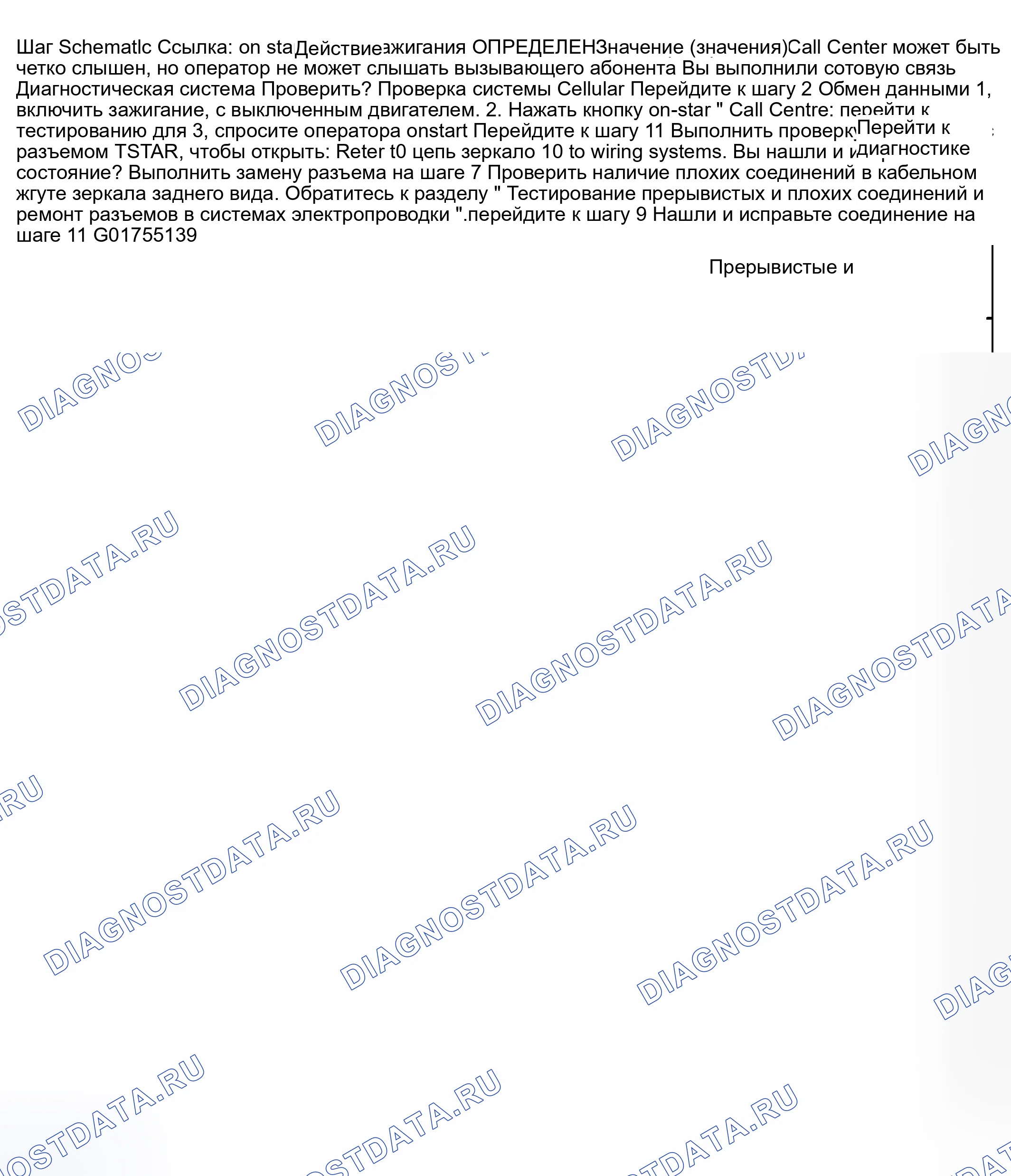 Рис. 67: Микрофон не работает - вызывающий абонент не может быть услышан (F1). Buick Regal IV
