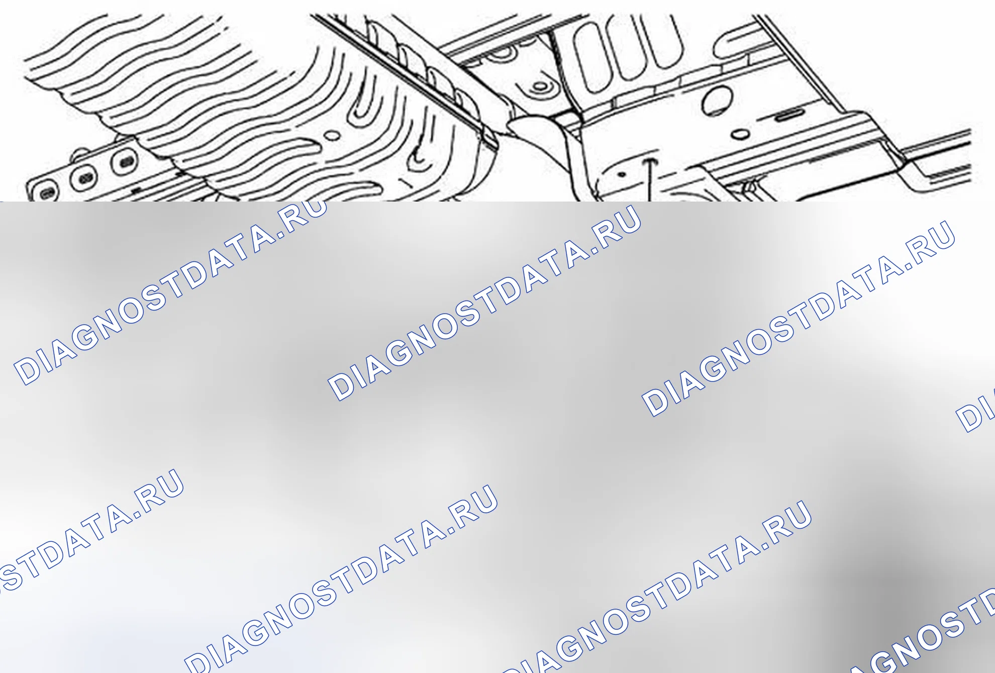 Рис. 12: Замена поперечины панели пола номер 4. Cadillac ATS I