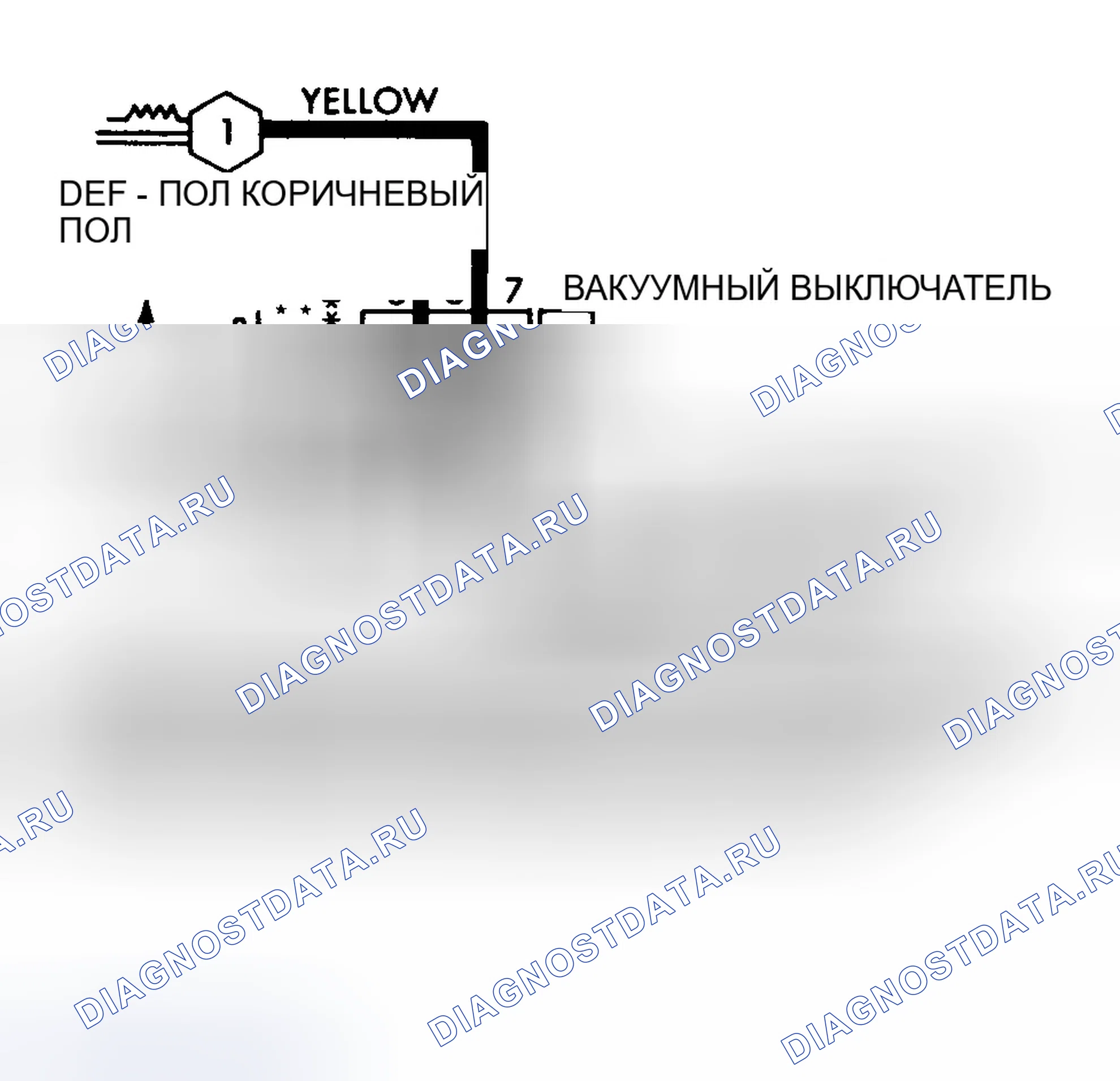 Рис. 5: СХЕМА ВАКУУМНЫХ ШЛАНГОВ. Dodge Dakota Sport 