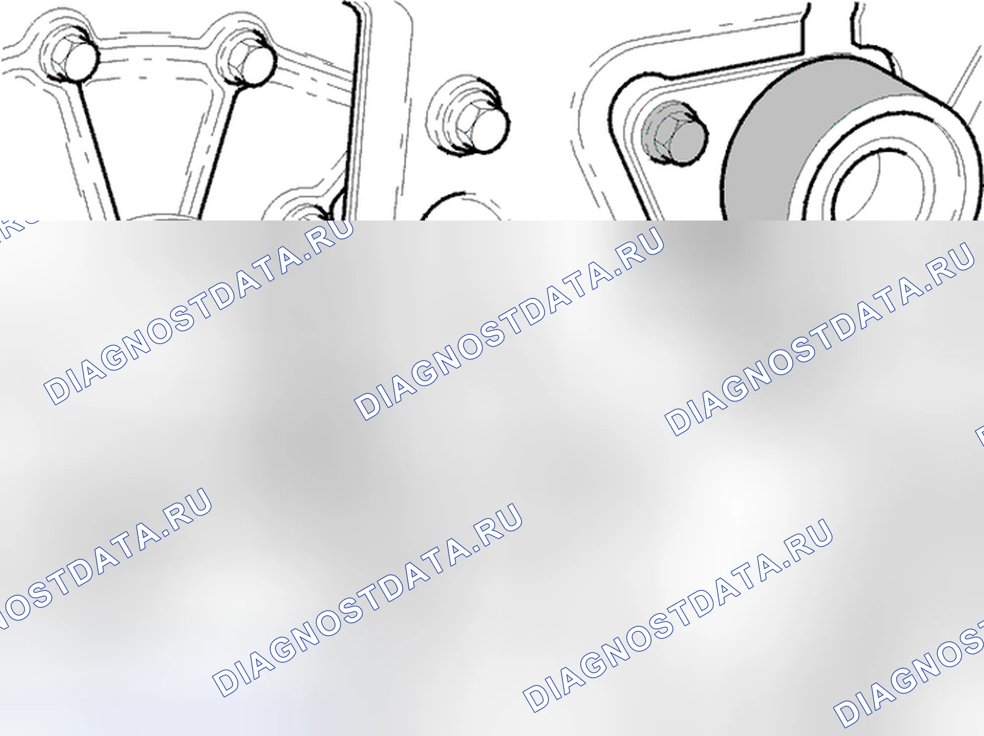 Рис. 107: Проверка натяжного шкива. Volvo S40 I рестайлинг