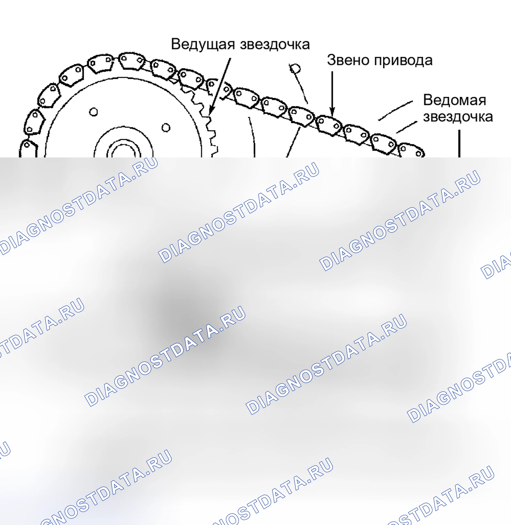 Рис. 150: УЗЕЛ ПРИВОДНОЙ ЦЕПИ И ОПОРА ВЕДОМОЙ ЗВЕЗДОЧКИ. Pontiac Grand Prix VI