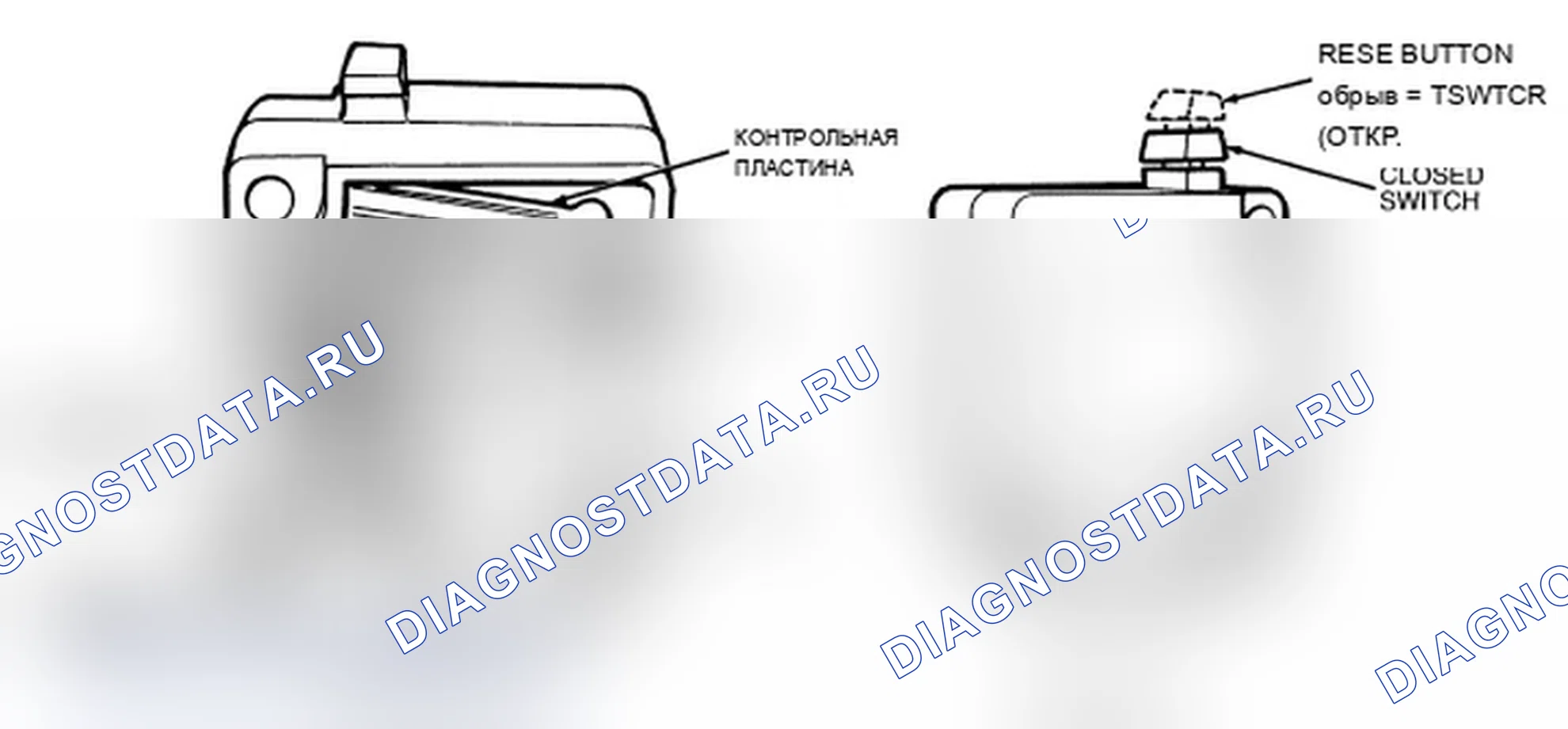 Рис. 40: Инерционный выключатель подачи топлива (IFS). Lincoln Mark LT