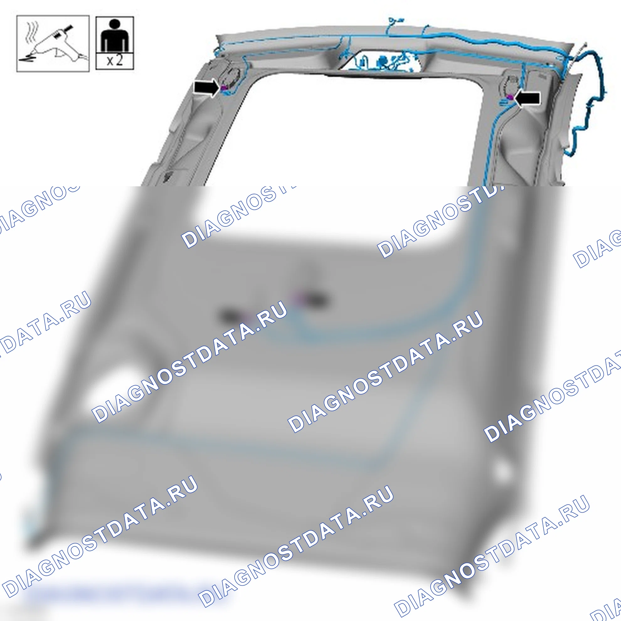 Как снять и установить жгут электропроводки панели крыши. Ford Grand C-MAX II