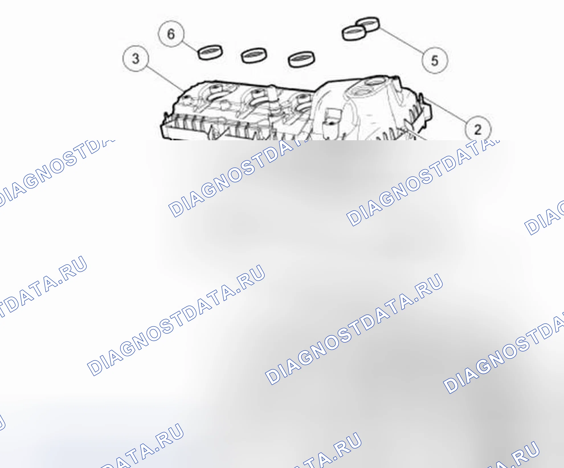 Рис. 257: Крышка клапана - правая (Вид 2 из 2). Ford Mustang V рестайлинг 2