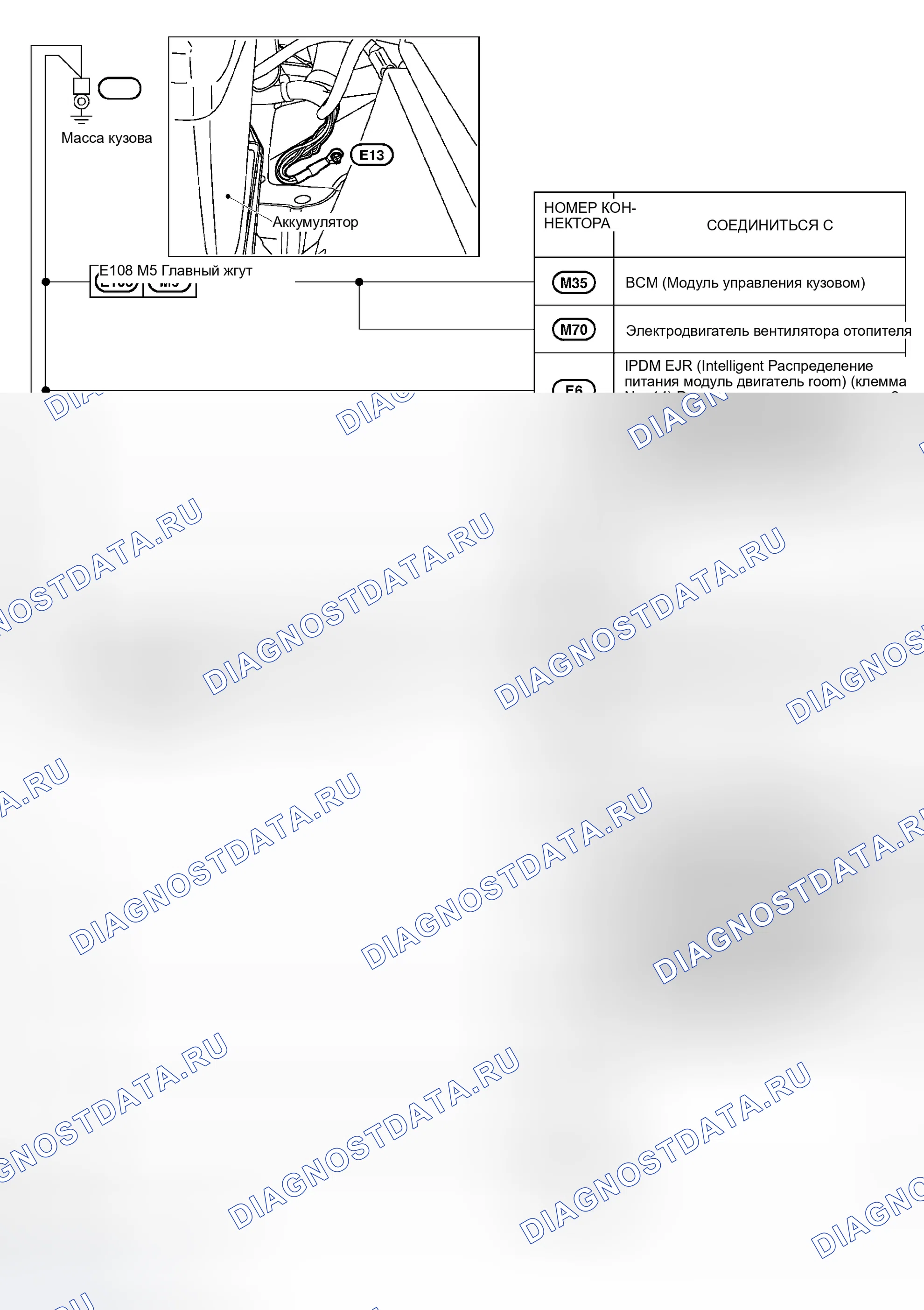Рис. 31: ЖГУТ ОБОРУДОВАНИЯ МАШИННОГО ОТДЕЛЕНИЯ. Nissan Murano Z50