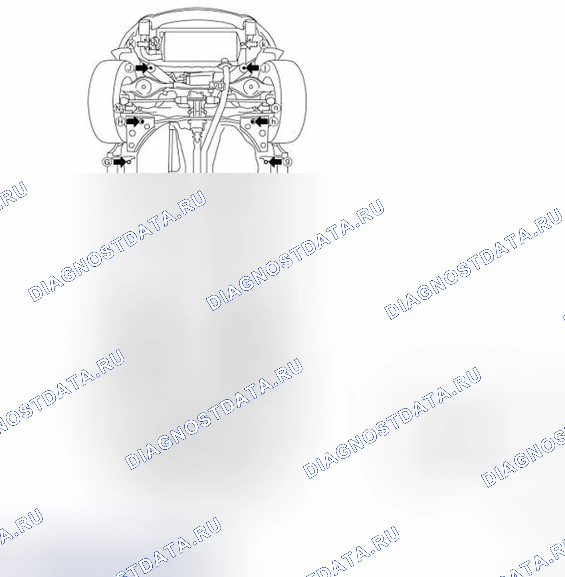 Рис. 286: ТОЧКИ ИЗМЕРЕНИЯ. Nissan Murano Z51 рестайлинг 2