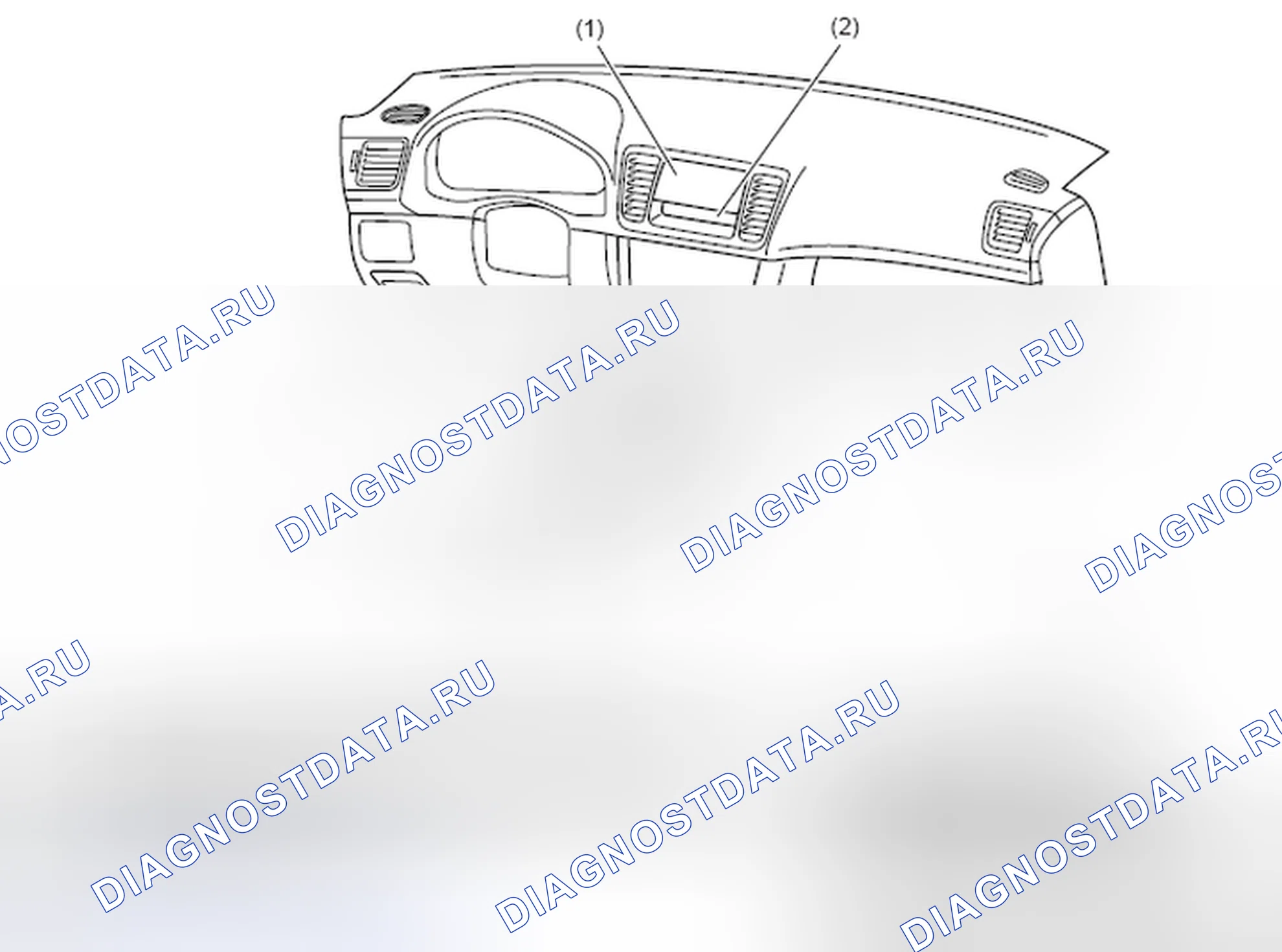Рис. 7: Идентификация компонентов приборной панели. Subaru Forester SJ