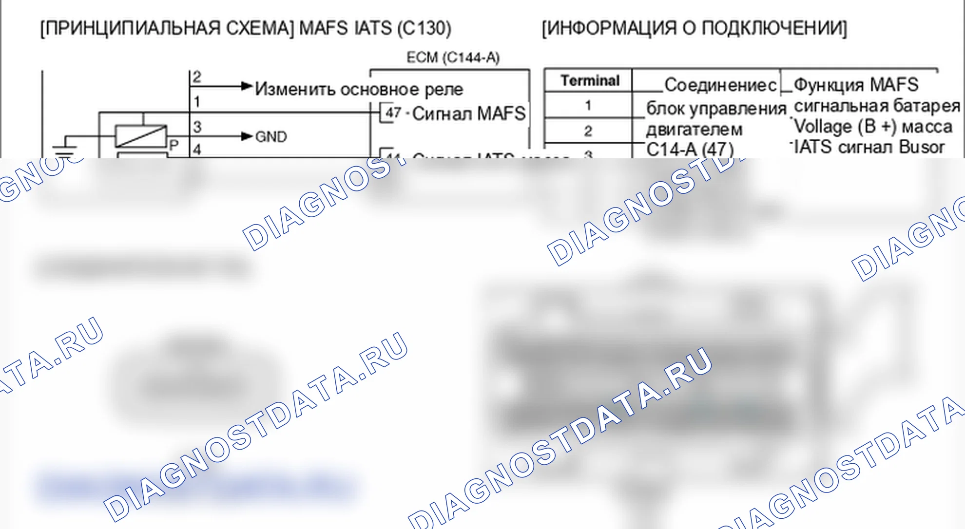 Фрагмент электросхемы: P0110. Kia Sorento BL
