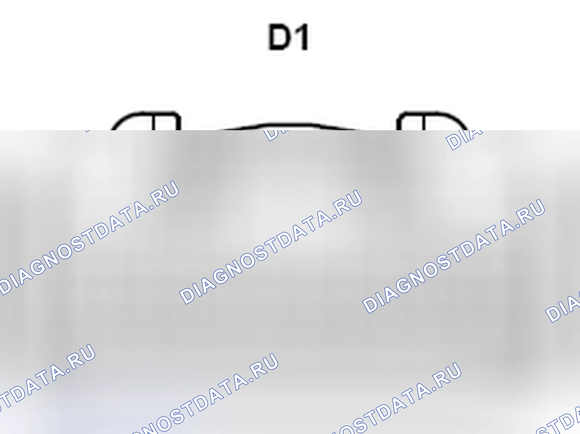 Рис. 655: Вид с торца соединителя узла комбинированного расходомера (D1). Toyota Yaris III
