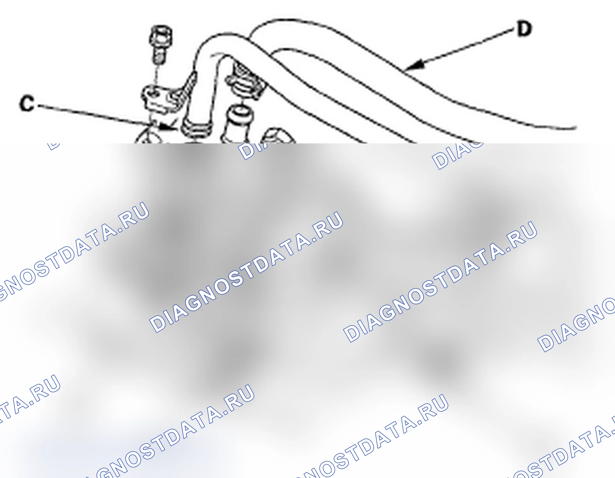 Рис. 15: Замена прохода для воды. Acura RDX I