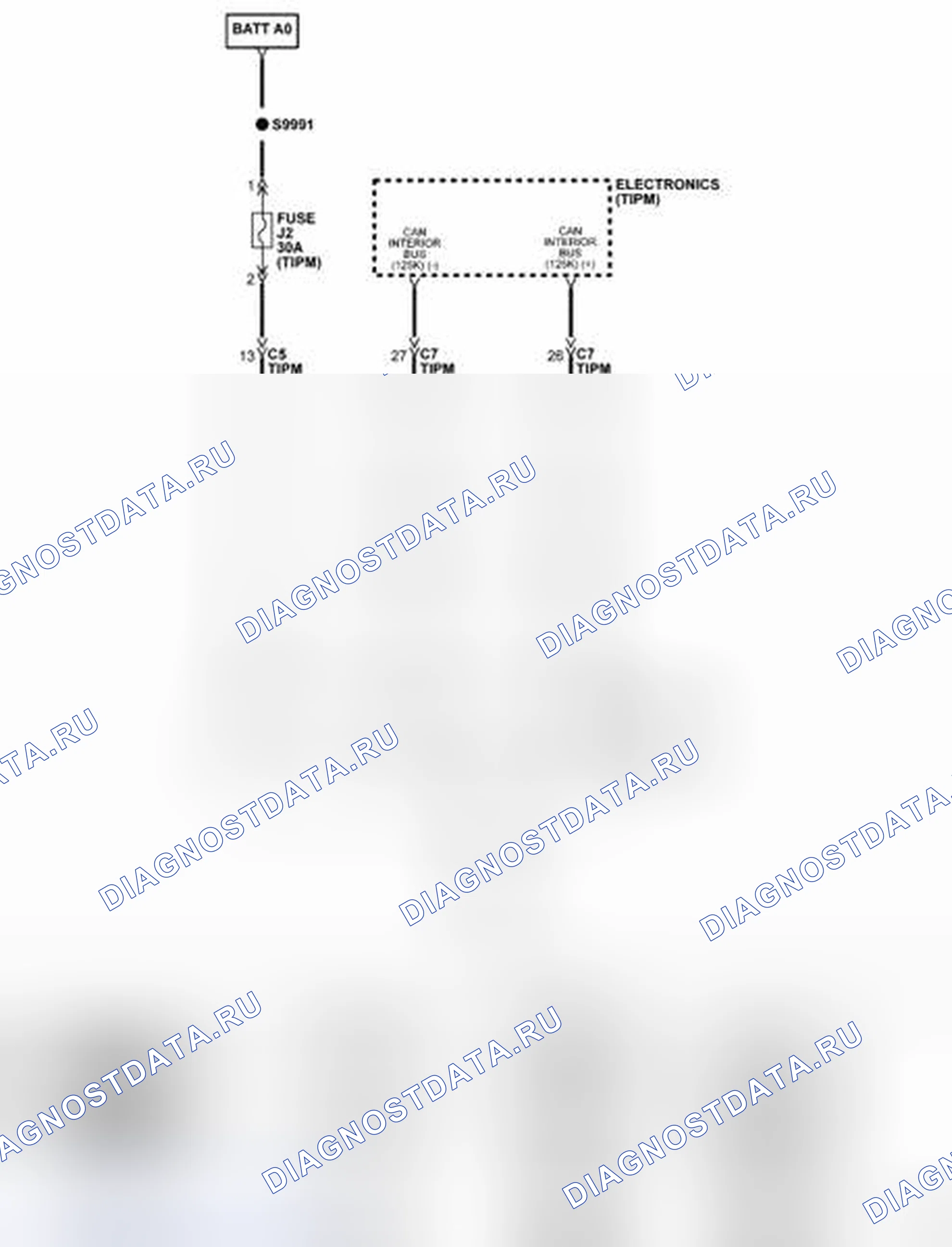 Рис. 98: Принципиальная схема. Chrysler Town & Country V