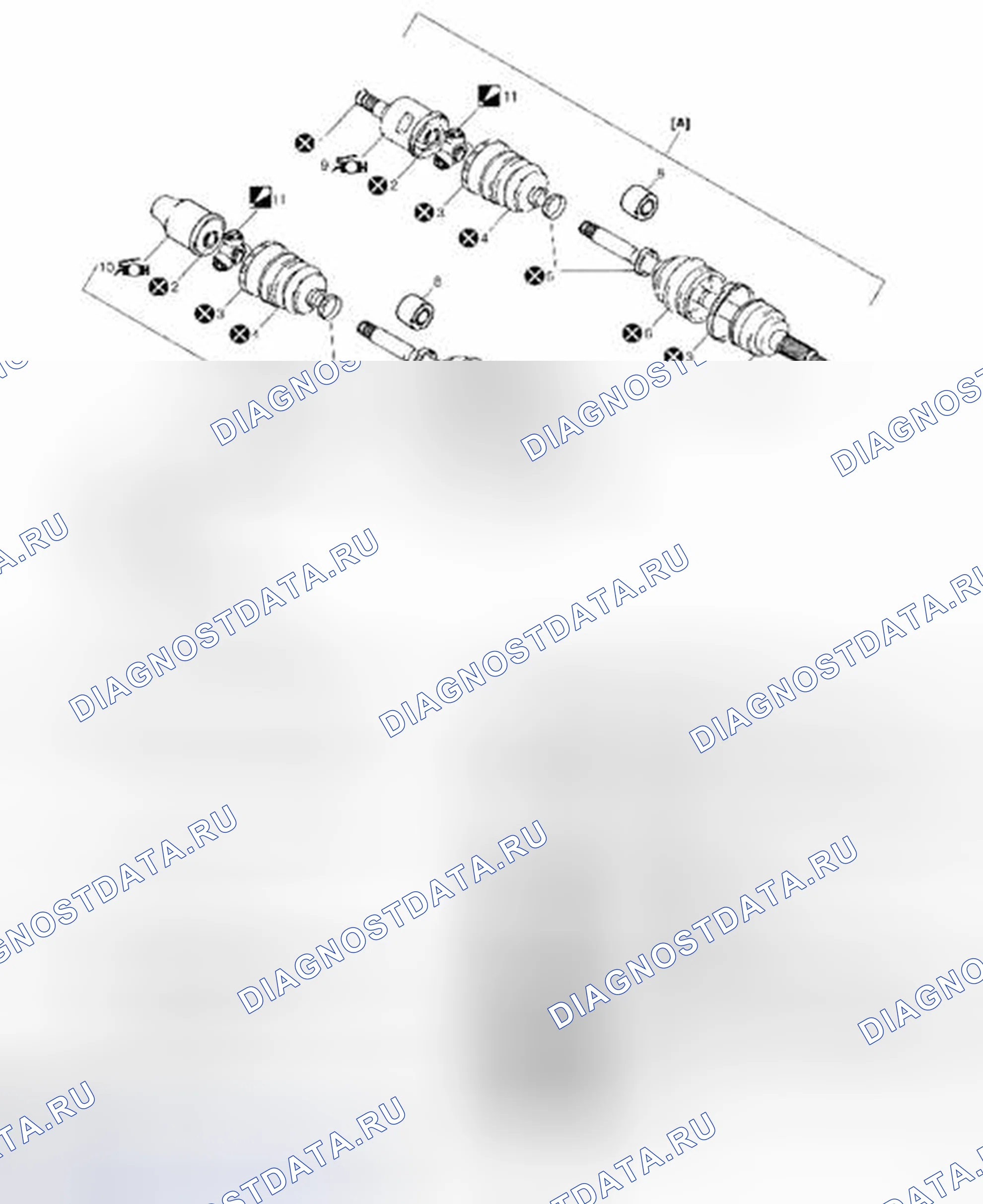 Рис. 1: Компоненты переднего приводного вала. Suzuki SX4 I рестайлинг