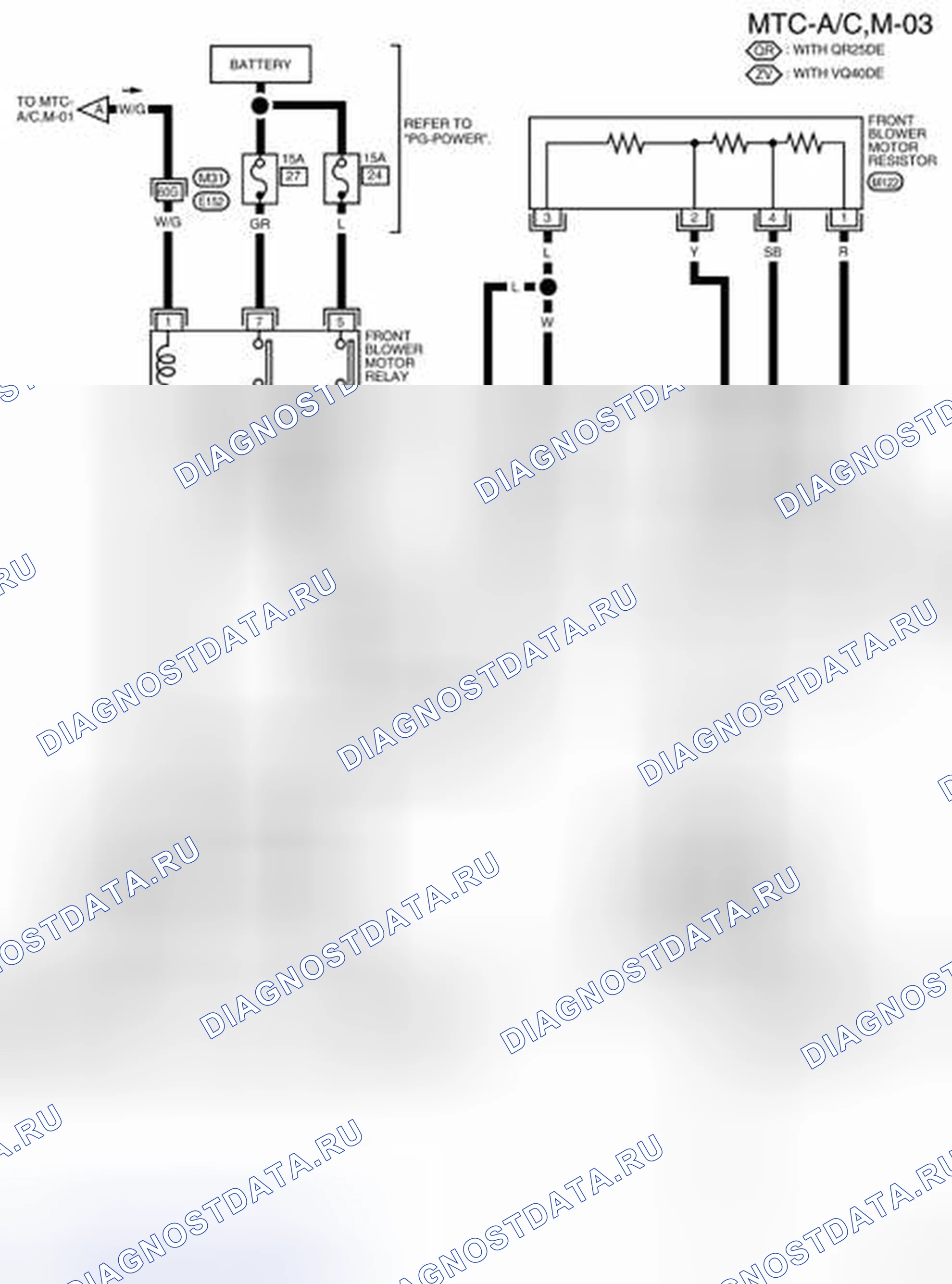 Рис. 77: MTC-A / C, M-03 - электросхема. Nissan Frontier D40