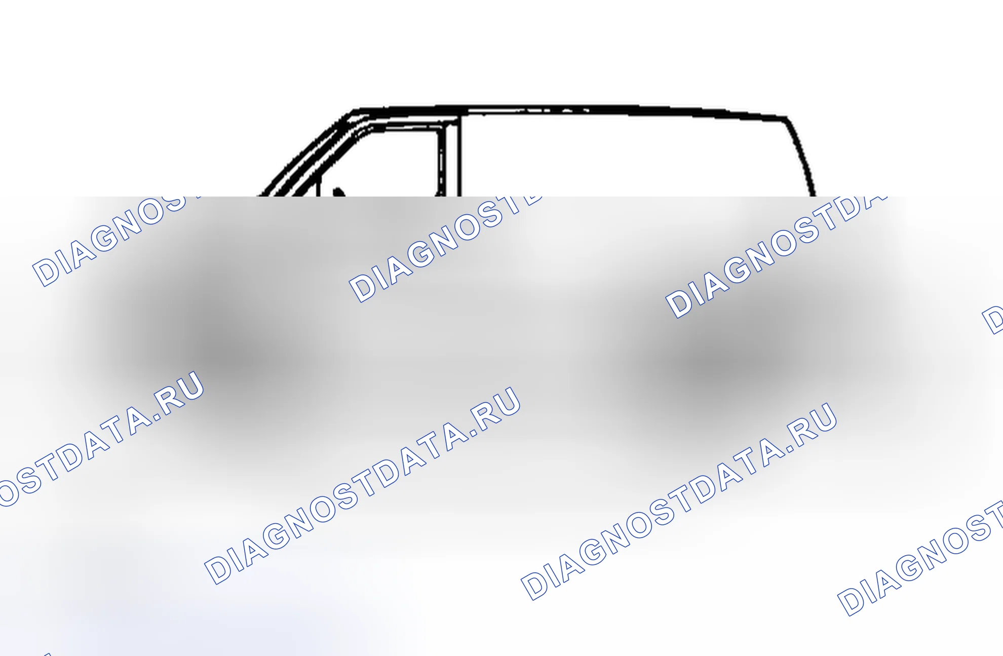 Рис. 1: Точки измерения высоты езды Astro/Safari. Chevrolet Step Van P20 