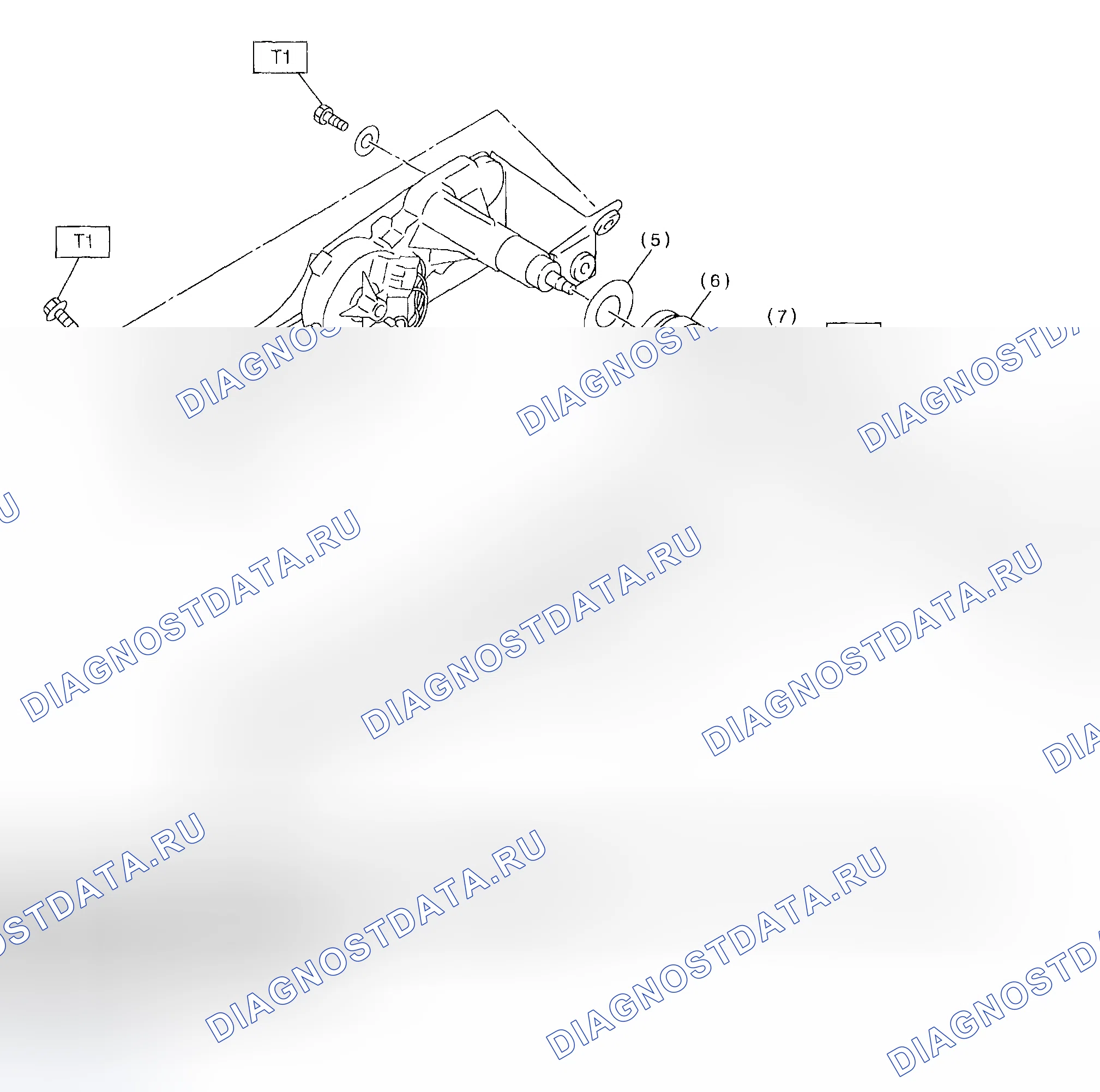 Рис. 3: ЗАДНИЙ СТЕКЛООЧИСТИТЕЛЬ. Subaru Impreza GD/GC/GG рестайлинг