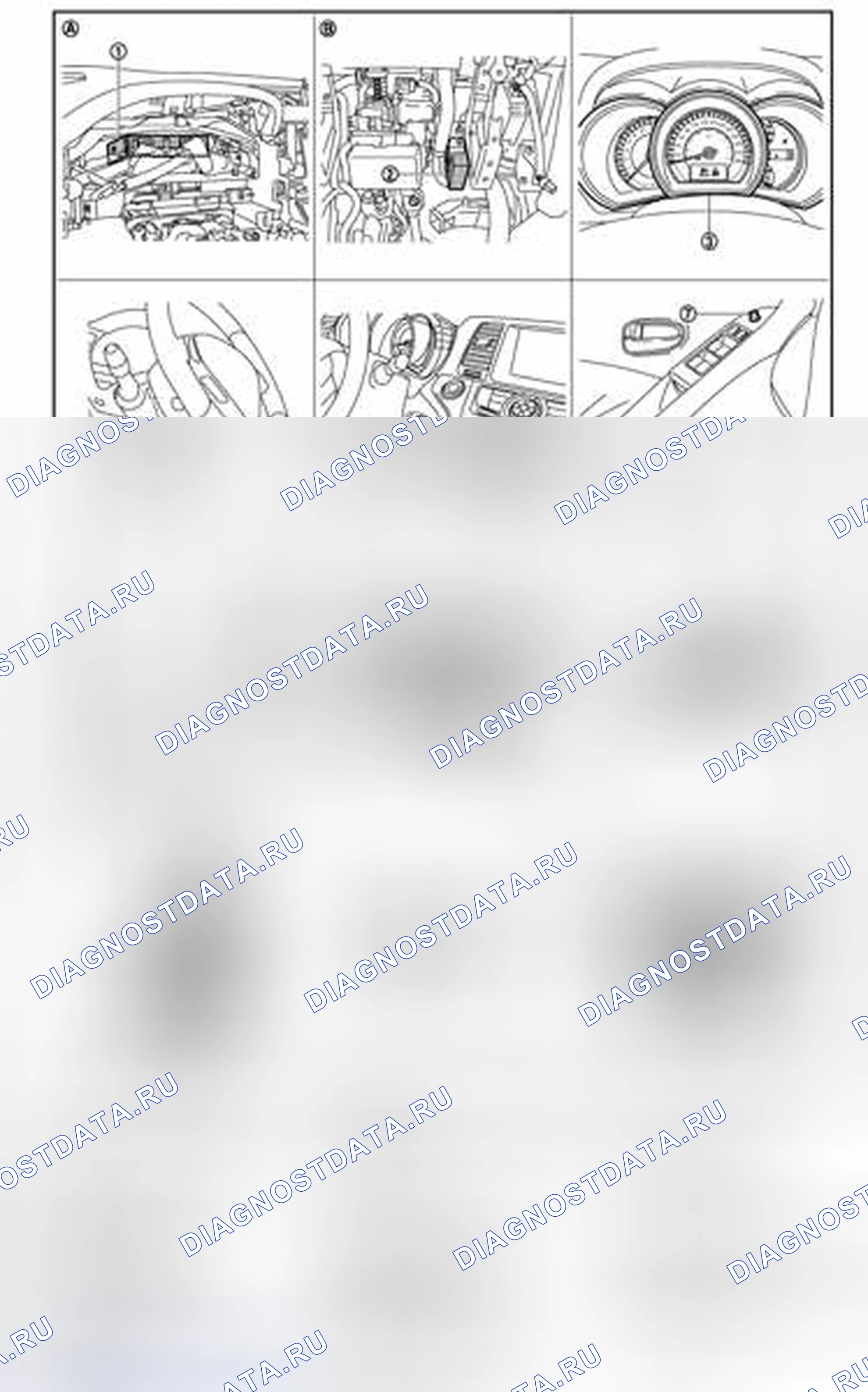 Рис. 23: ФУНКЦИЯ ПАМЯТИ: расположение компонентов. Nissan Murano Z51 рестайлинг 2