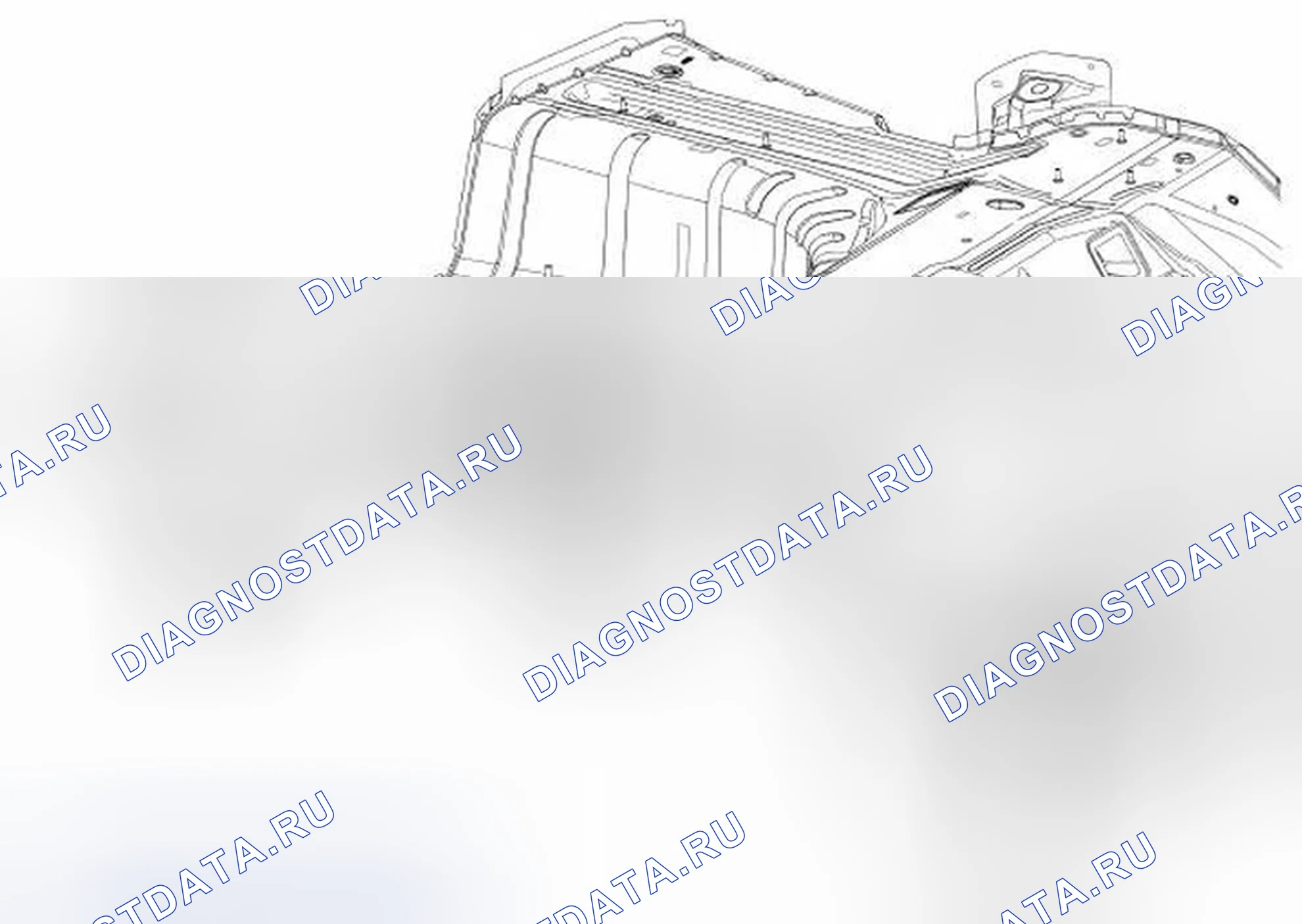 Рис. 33: Расположение задней рулевой рубки под кузовом. Ford Mustang V