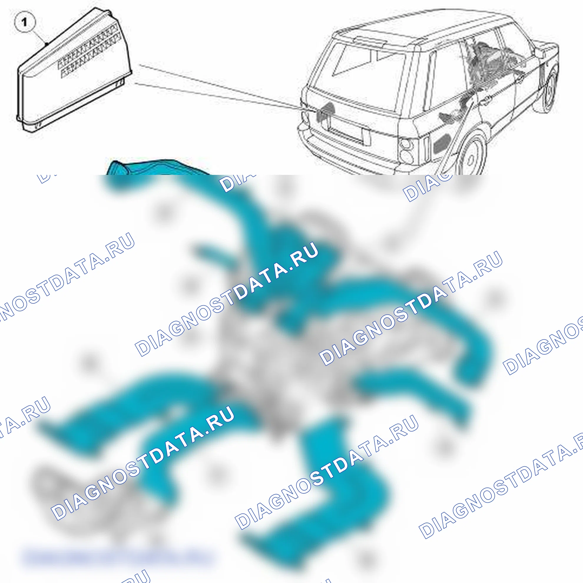 Рис. 77: РАСПОЛОЖЕНИЕ КОМПОНЕНТОВ. Land Rover Range Rover L322