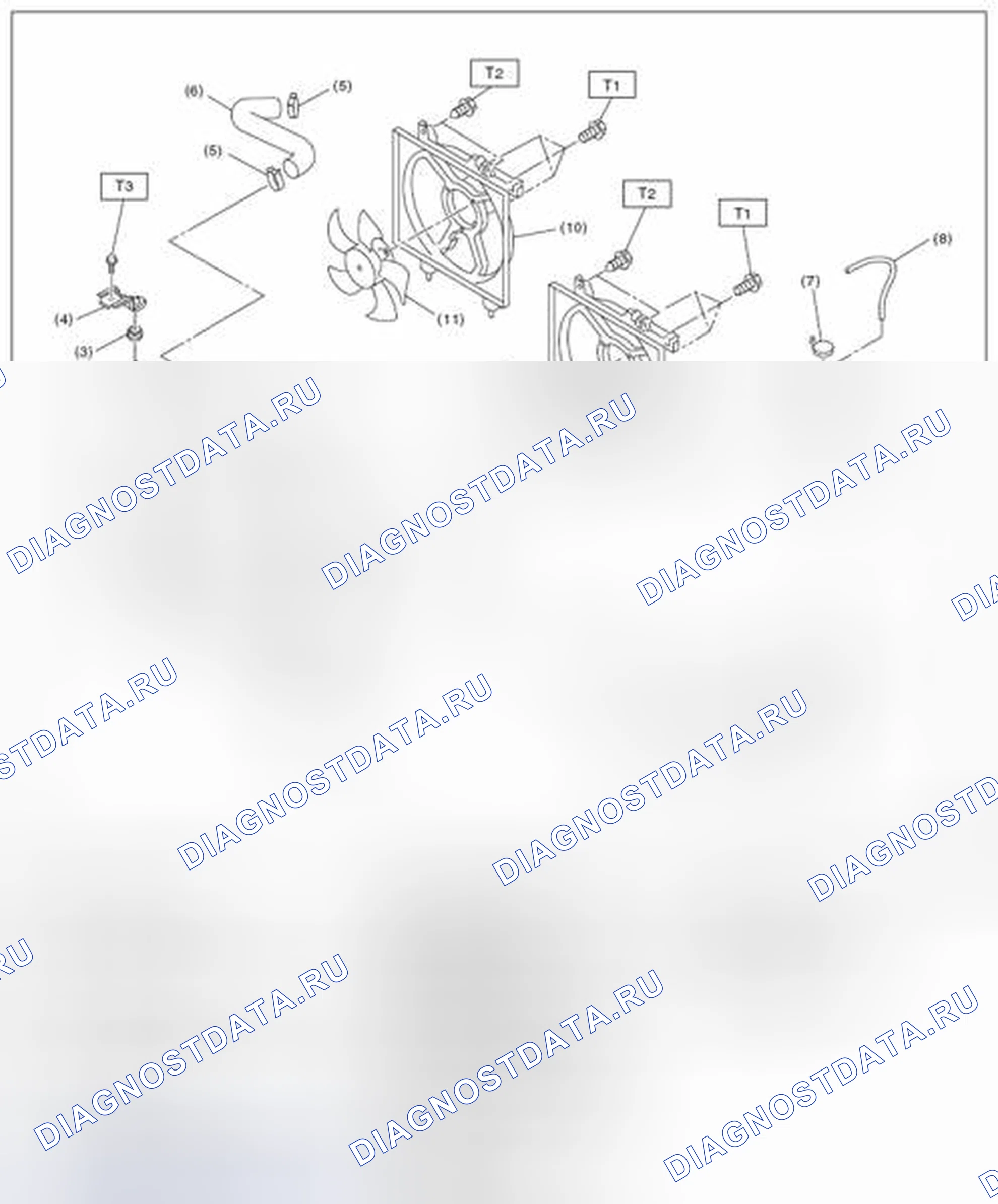 Рис. 9: РАДИАТОР И ВЕНТИЛЯТОР РАДИАТОРА. Subaru Legacy BM/BR рестайлинг