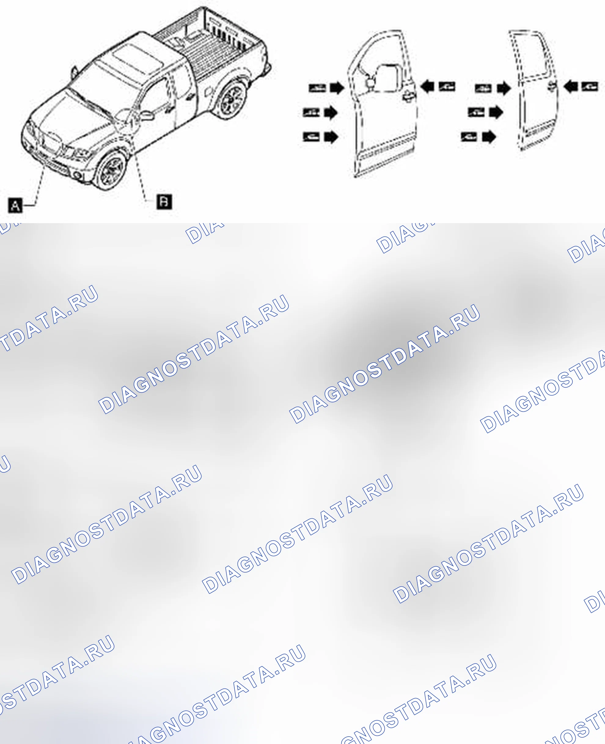 Рис. 94: Смазочные замки, петли и защелки капота. Suzuki Equator I