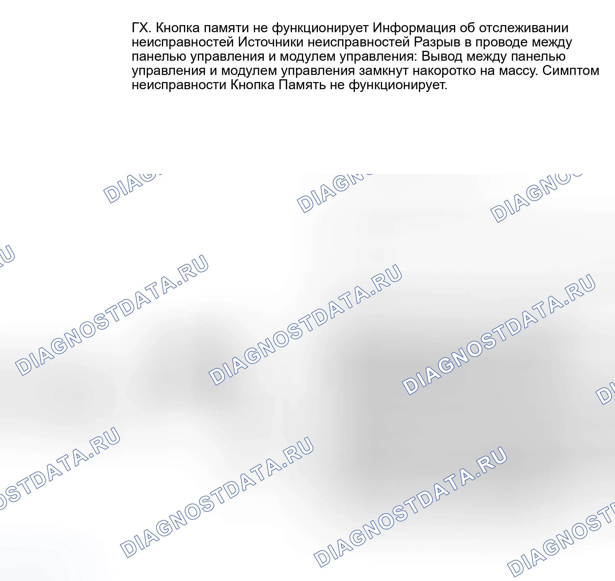 Рис. 8: КНОПКА проверка GC: MEMORY НЕ РАБОТАЕТ. Volvo 940 I