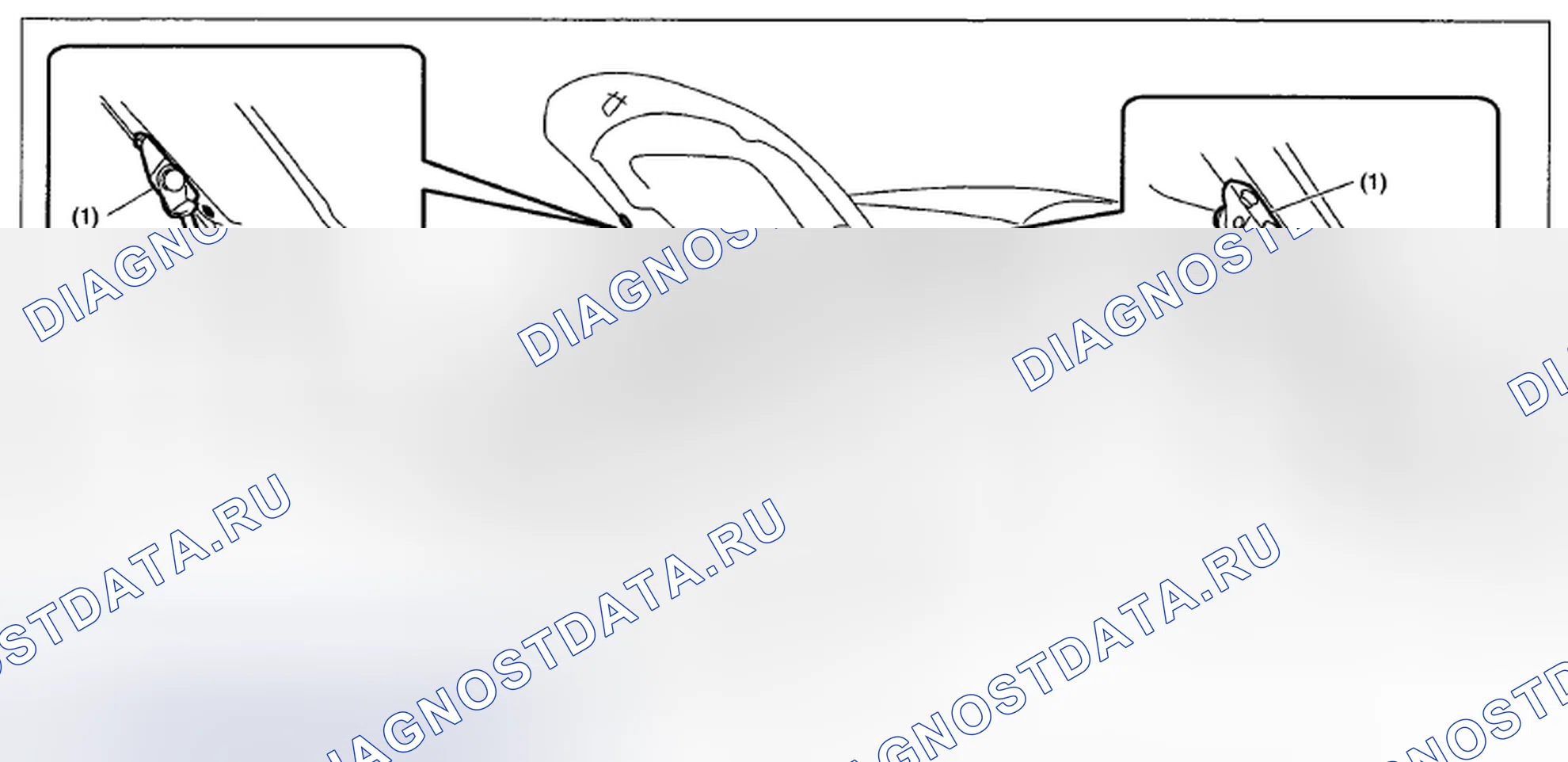 Рис. 58: ПОЛОЖЕНИЕ ЗАСЛОНКИ ПЕРЕДНЕГО КАПОТА. Subaru Impreza WRX GE рестайлинг