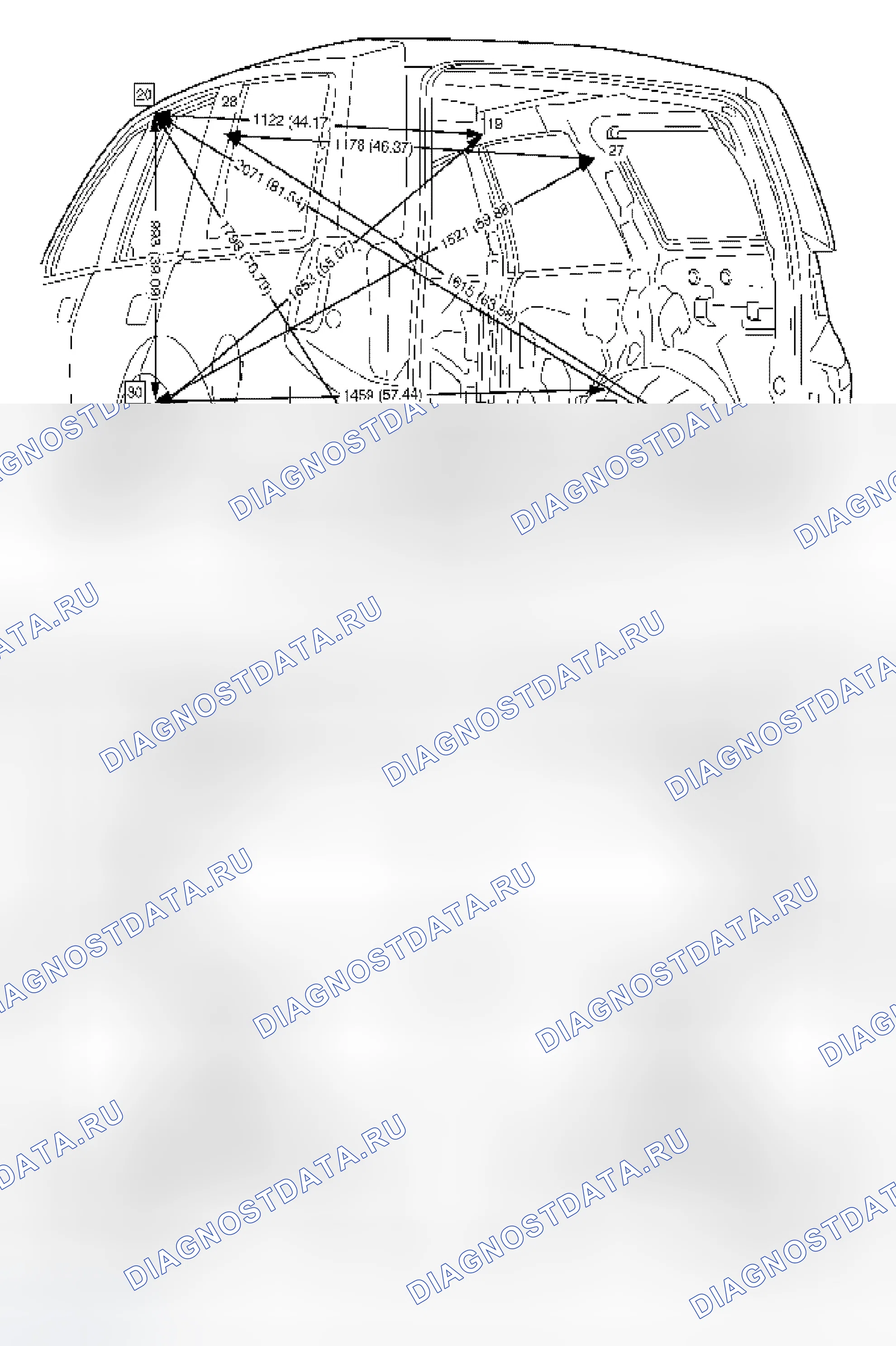 Рис. 44: РАЗРЕЗ ПОМЕЩЕНИЯ (ЗАДНЯЯ СТОРОНА). Isuzu Axiom I