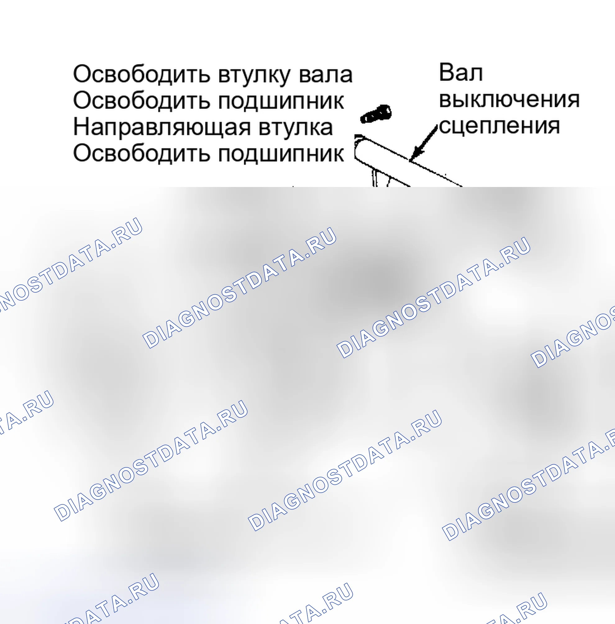 Рис. 1: Разнесенный вид узла сцепления Проверить нажимной диск и диск на наличие трещин и износа.. Audi Coupe B2
