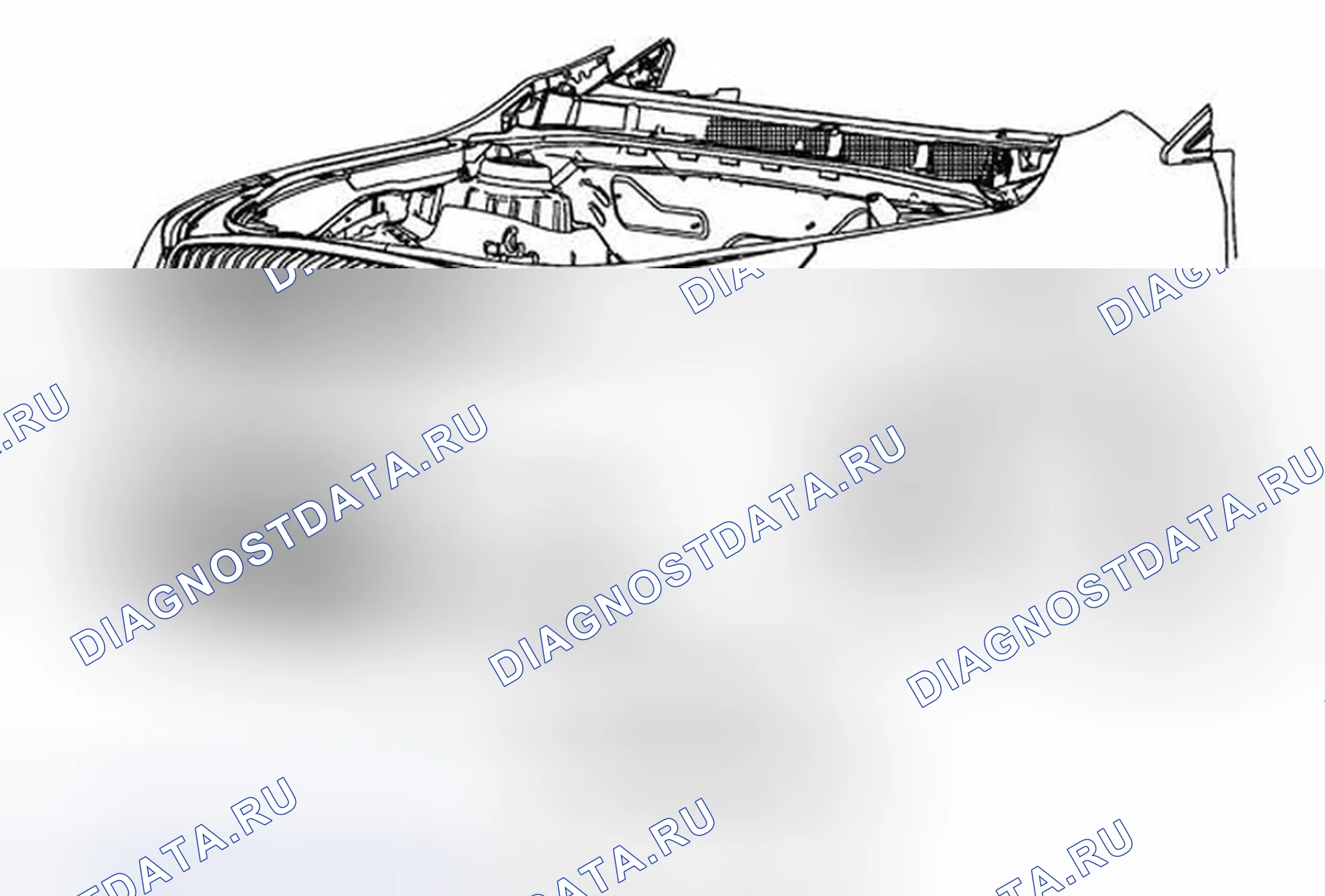Рис. 15: Замена дефлектора воздуха переднего бампера - внешний. Buick LaCrosse II