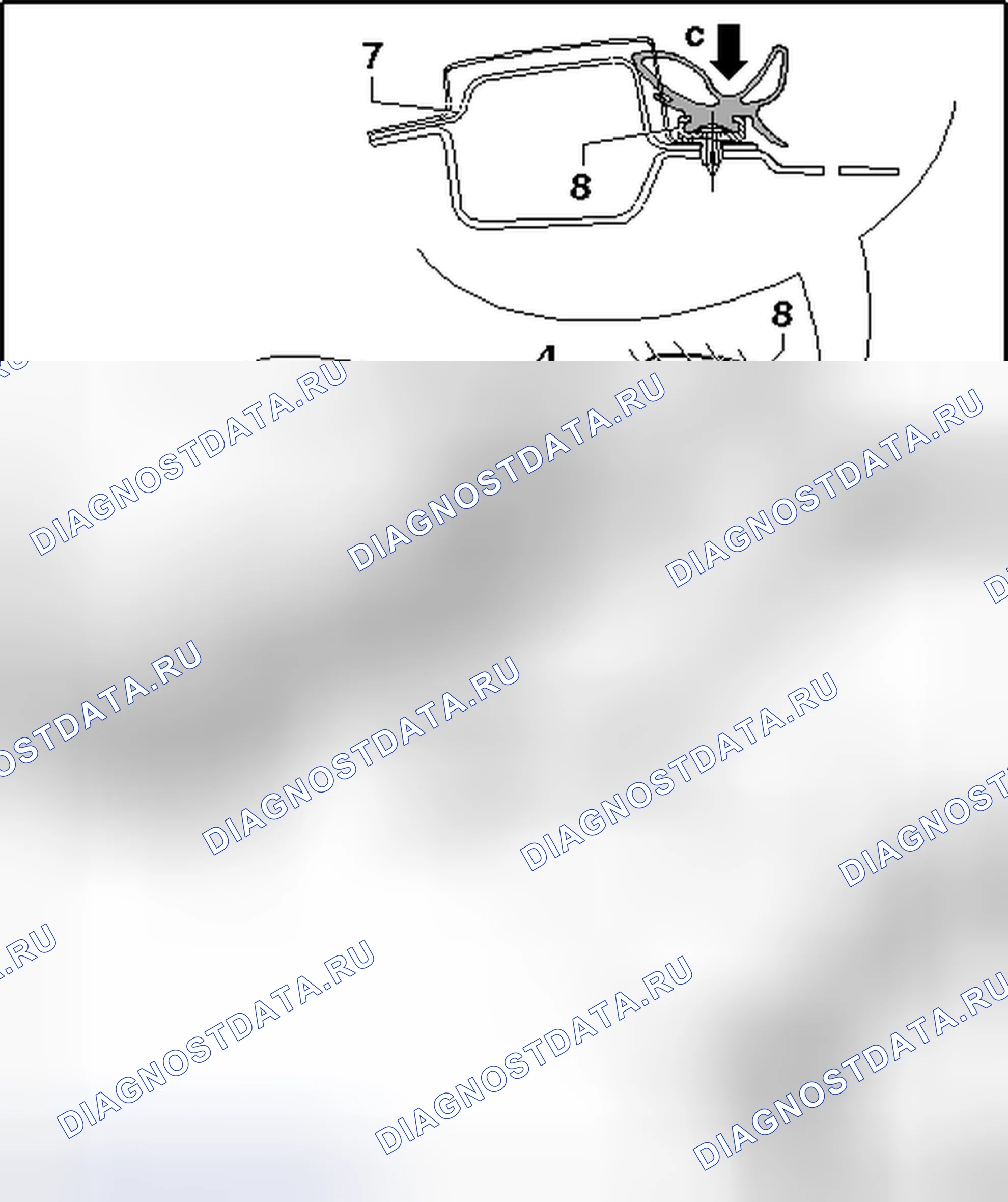 Рис. 4: ОБЗОР УЗЛА УПЛОТНЕНИЯ РАМЫ ВЕТРОВОГО СТЕКЛА. Volkswagen Eos I