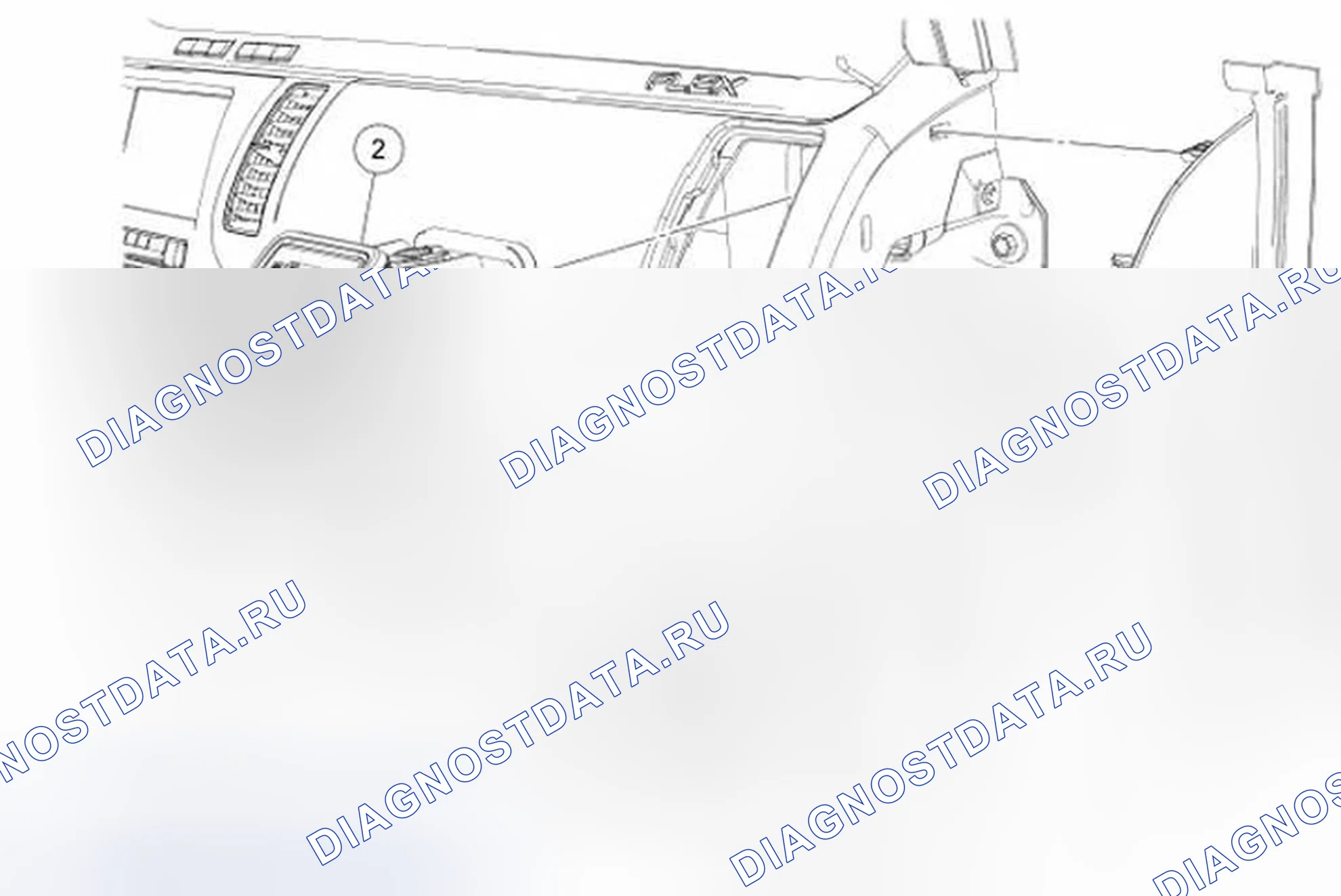 Рис. 217: Регистр - Сторона пассажира. Ford Flex I