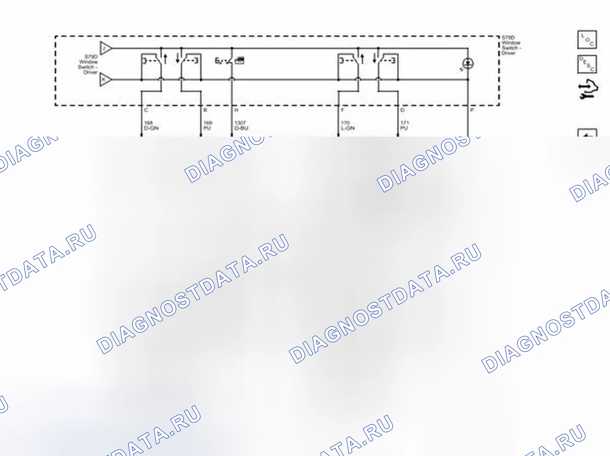 Рис. 2: Схема проводки задних окон. Chevrolet Captiva I рестайлинг 2