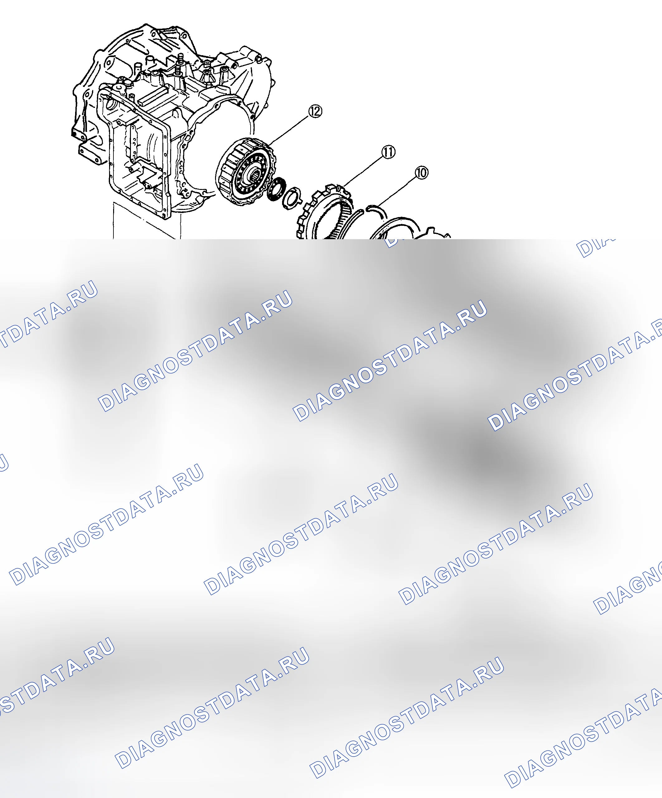Рис. 197: Удаление компонентов трансмиссия (2 из 4). Mazda MPV II
