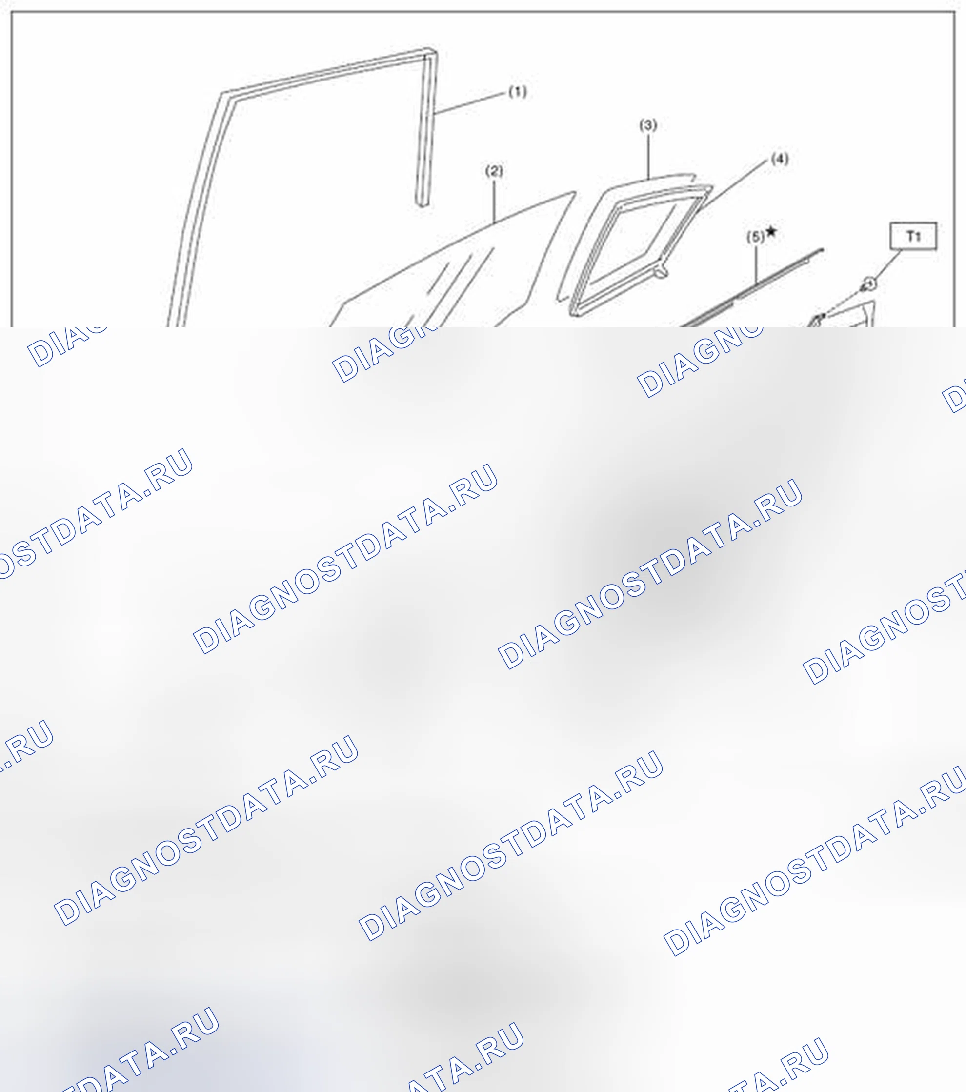 Рис. 8: СТЕКЛО ЗАДНЕЙ ДВЕРИ. Subaru Impreza GK